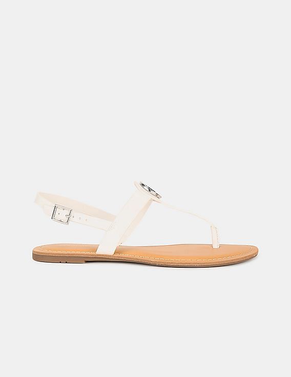 Tommy hilfiger white 2025 flat sandals