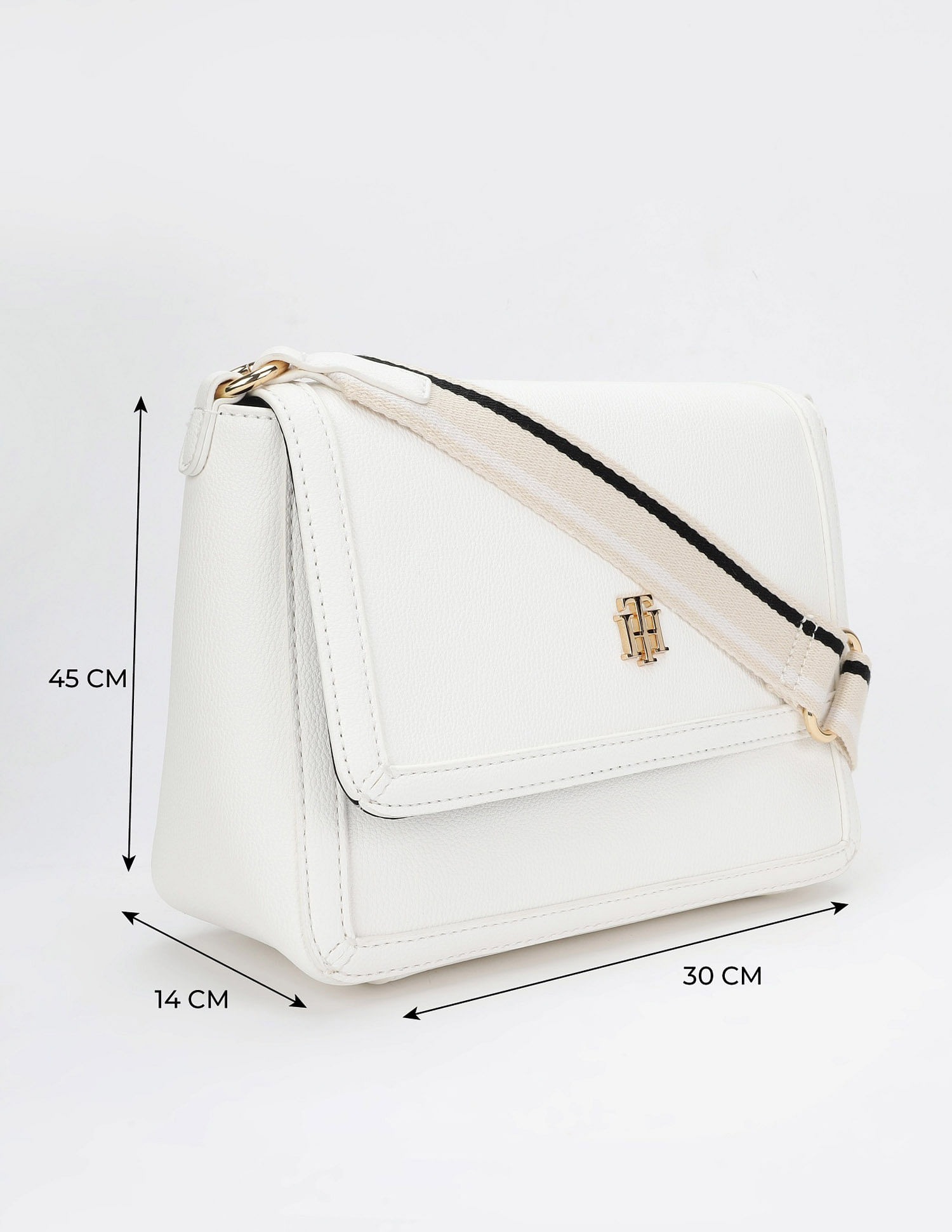 Tommy Hilfiger Solid White Pu Sling Bag