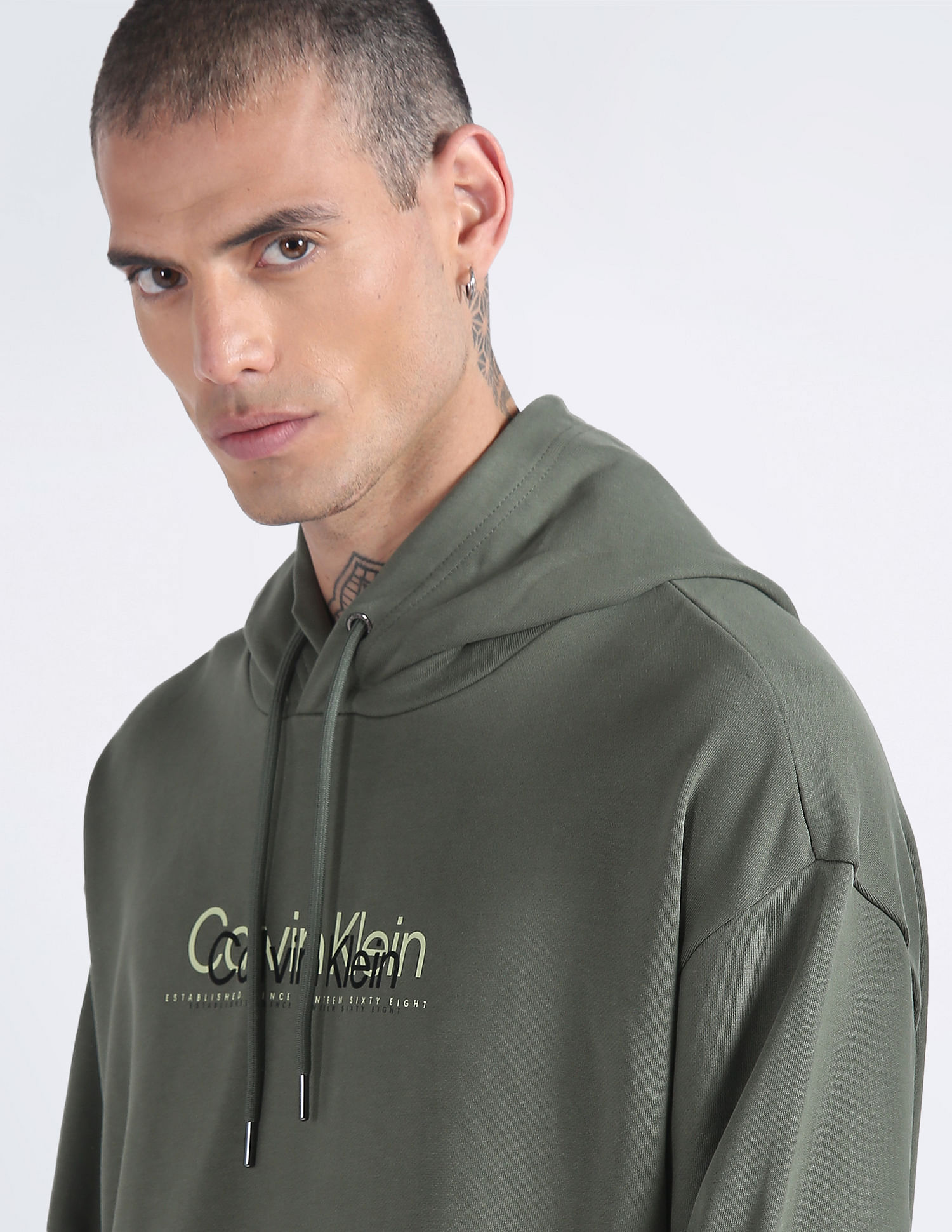 nnteen Buy Calvin Klein Double Flock Logo Hooded Sweatshirt - NNNOW.com