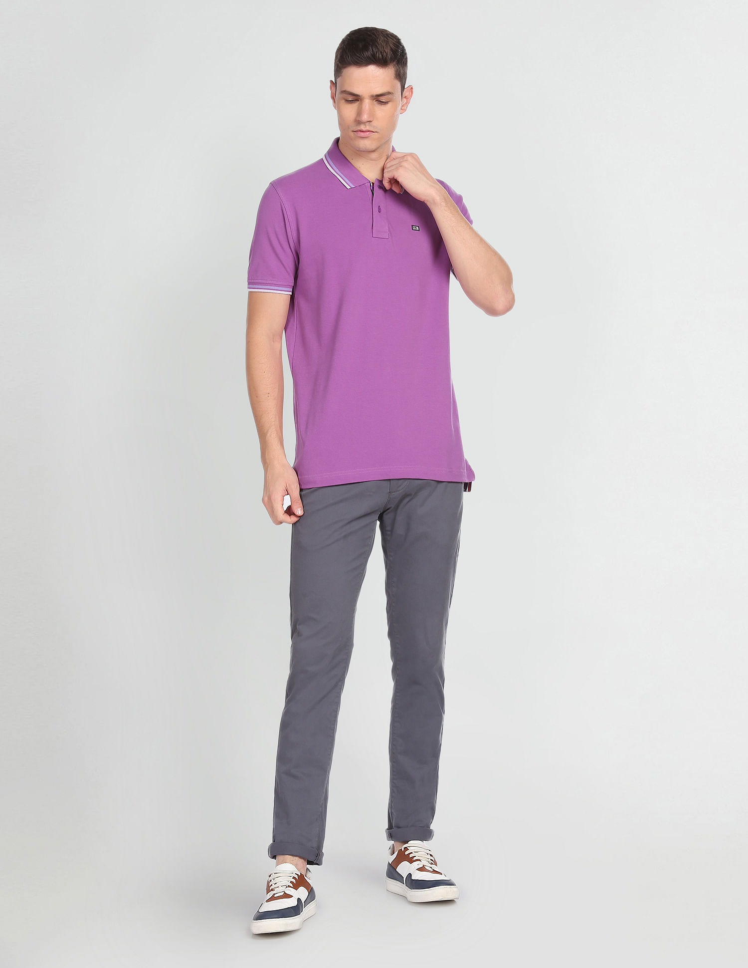 Arrow Sports Solid Cotton Polo Shirt