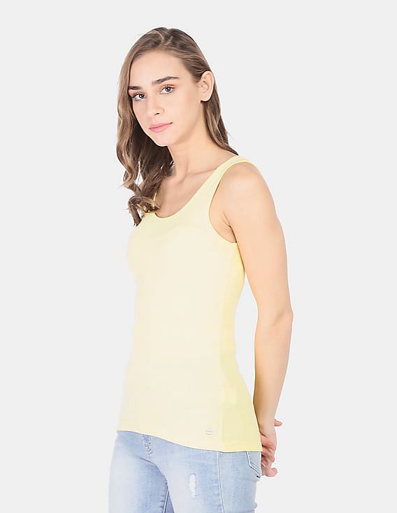 U.S. Polo Assn. Women U-Neck Ribbed Knit Tank