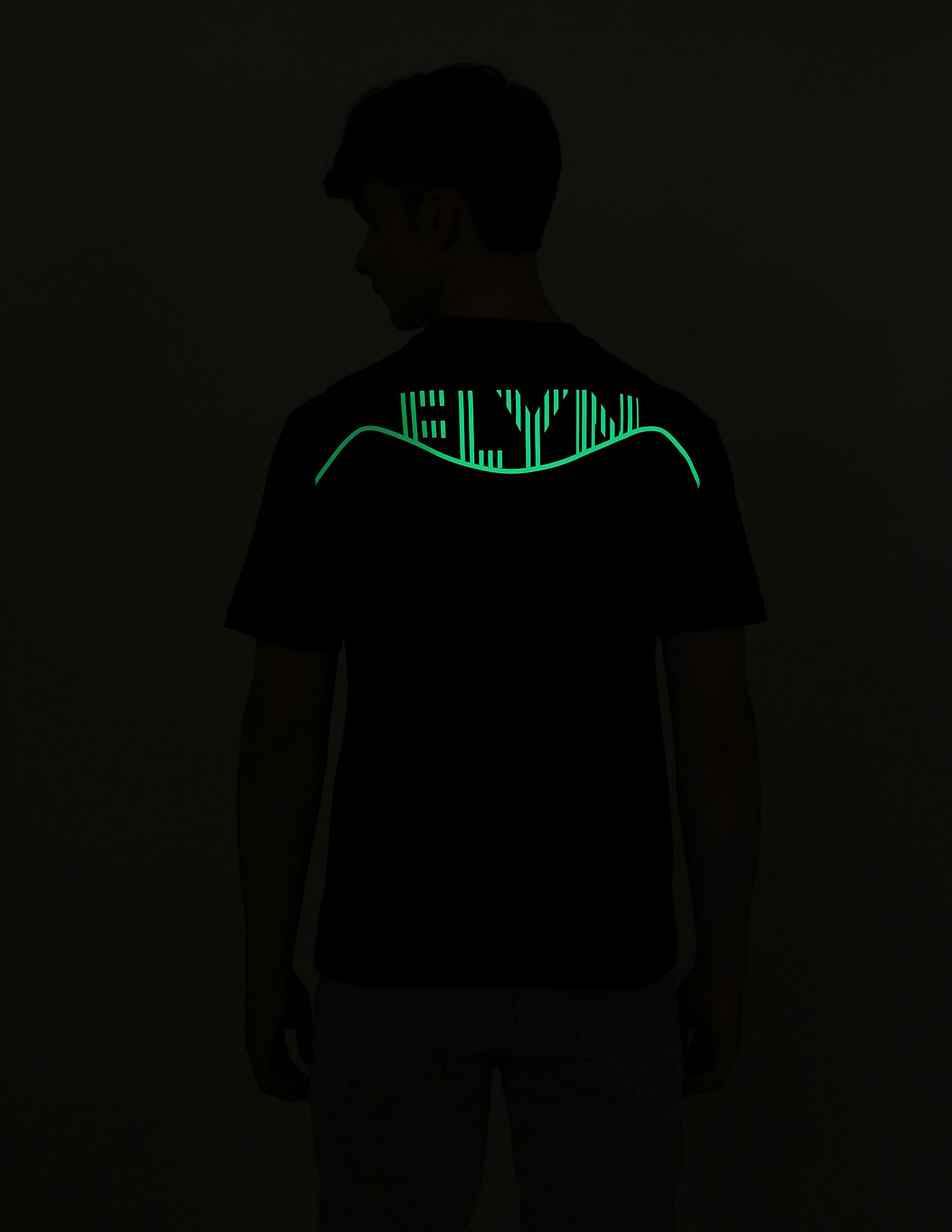 Flying Machine Digitopia Glow In Dark Brand Printed T-Shirt