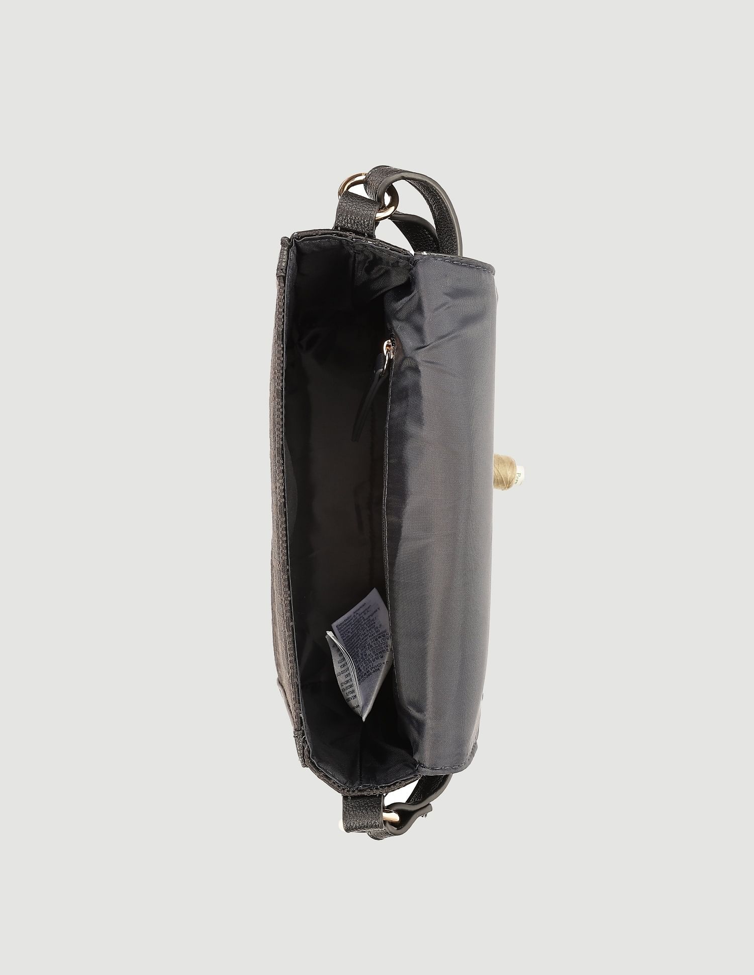 Tommy Hilfiger Printed Black Polyester Sling Bags
