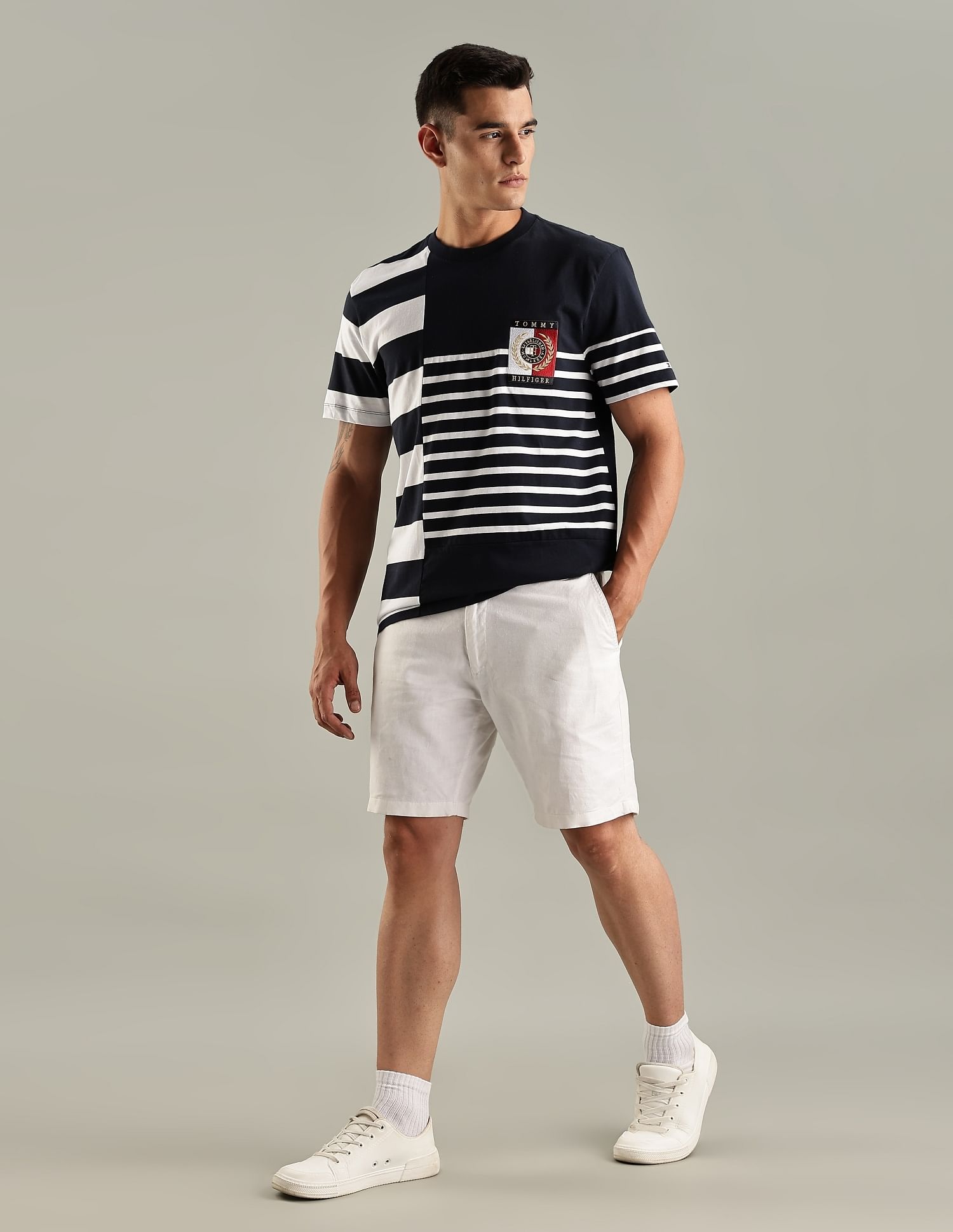 Tommy Hilfiger Striped Regular-Fit Cotton T-Shirt
