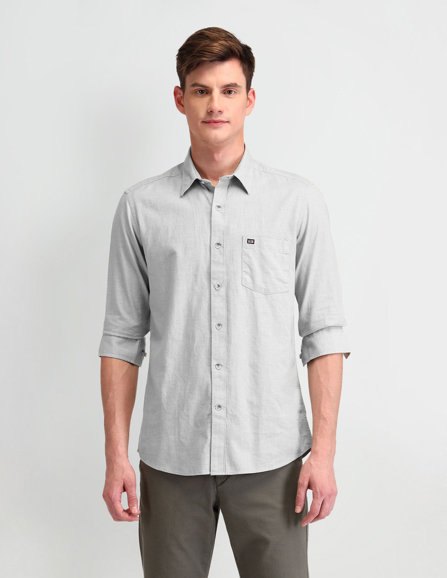 Arrow Sport Slim Fit Herringbone Shirt