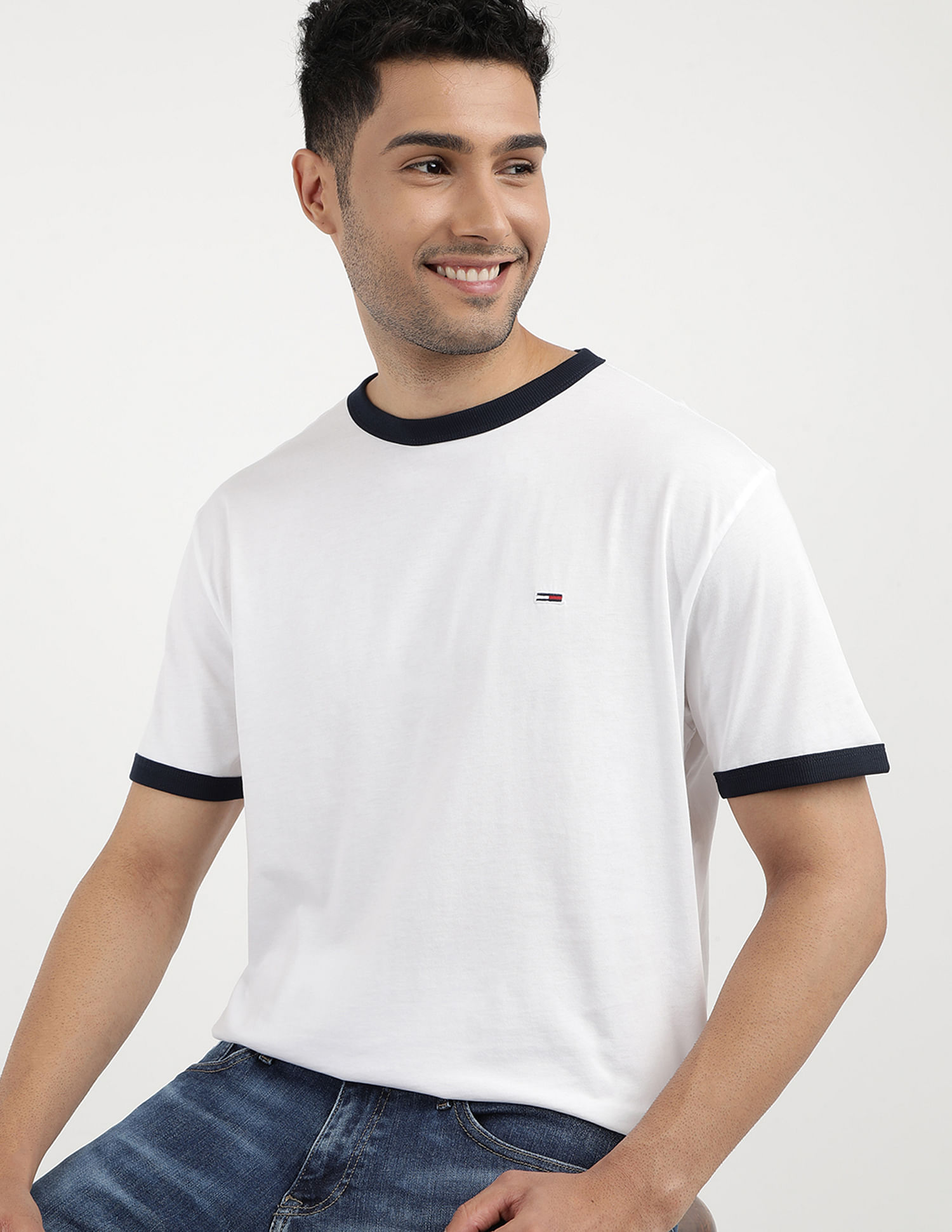 Tommy Hilfiger Slim Fit Flag Ringer T-Shirt