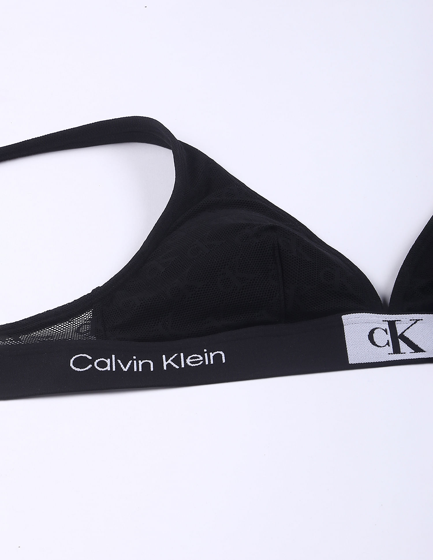 Calvin Klein Women's Embossed Icon Lightly Lined Triangle Wireless  Bralette, Black, Small at  Women's Clothing store