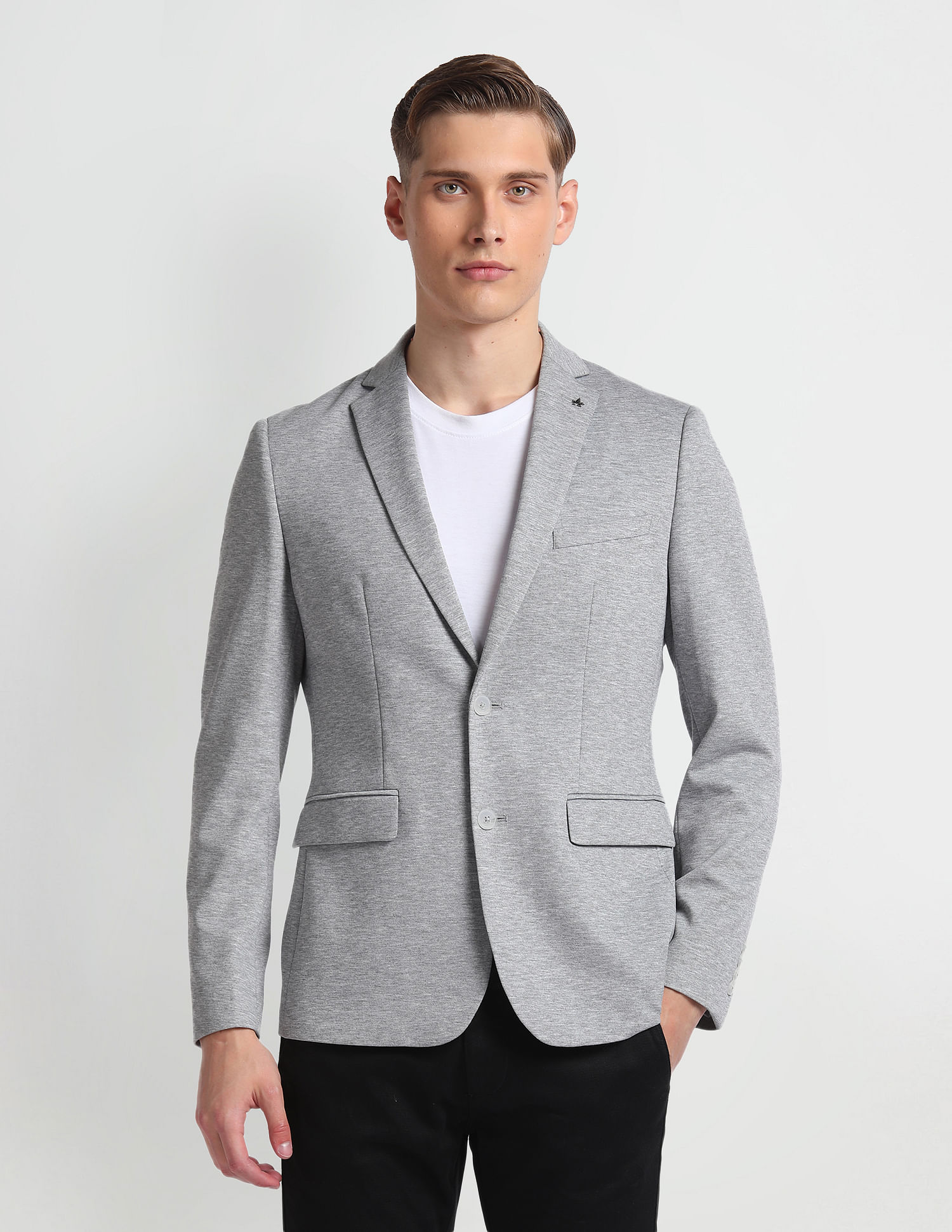 Gray knit blazer - Man - AW2023