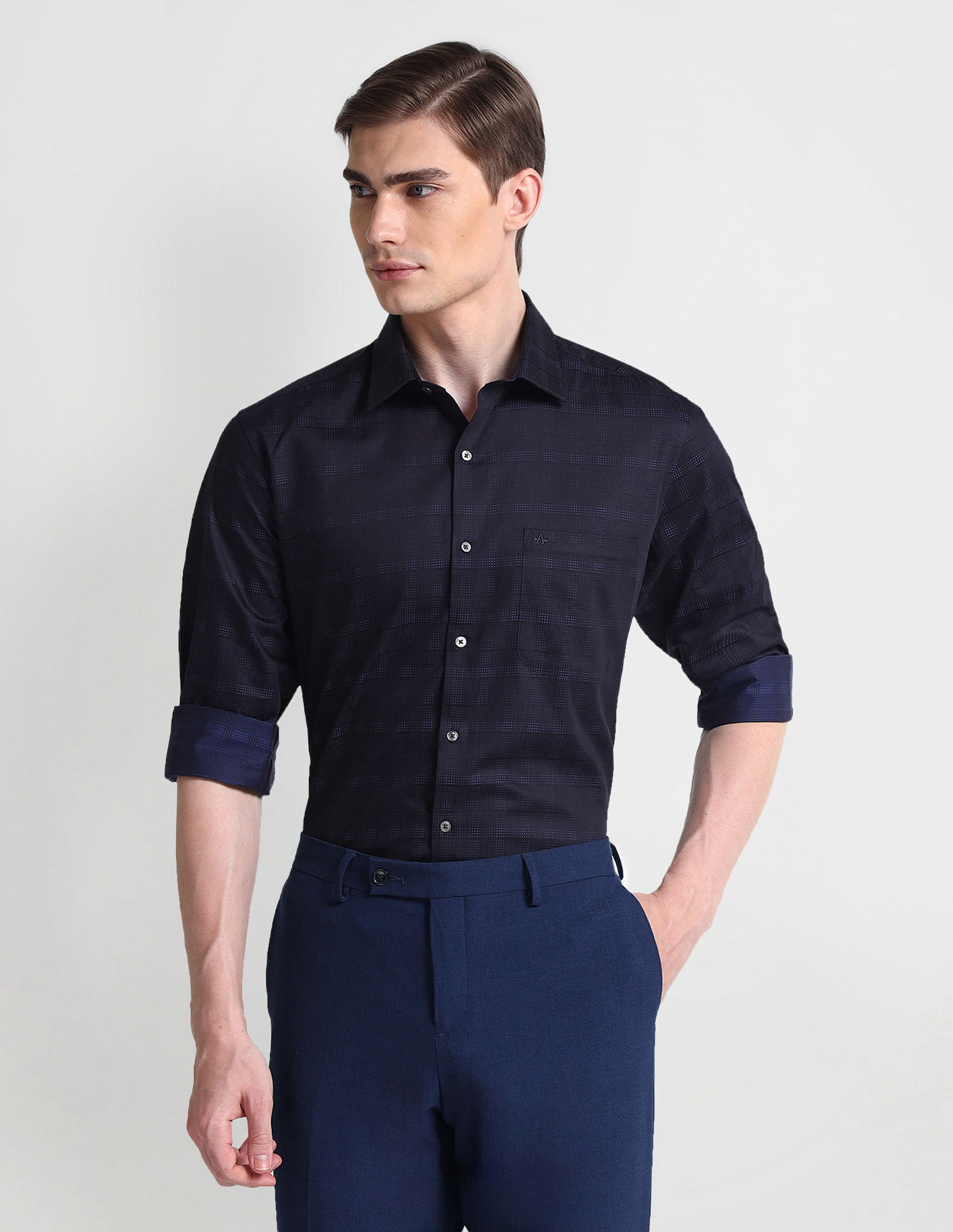 Arrow Check Patterned Dobby Shirt