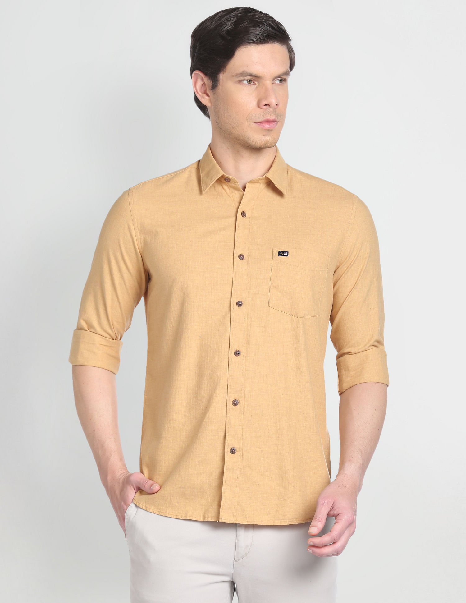 Arrow Sports Heathered Herringbone Shirt