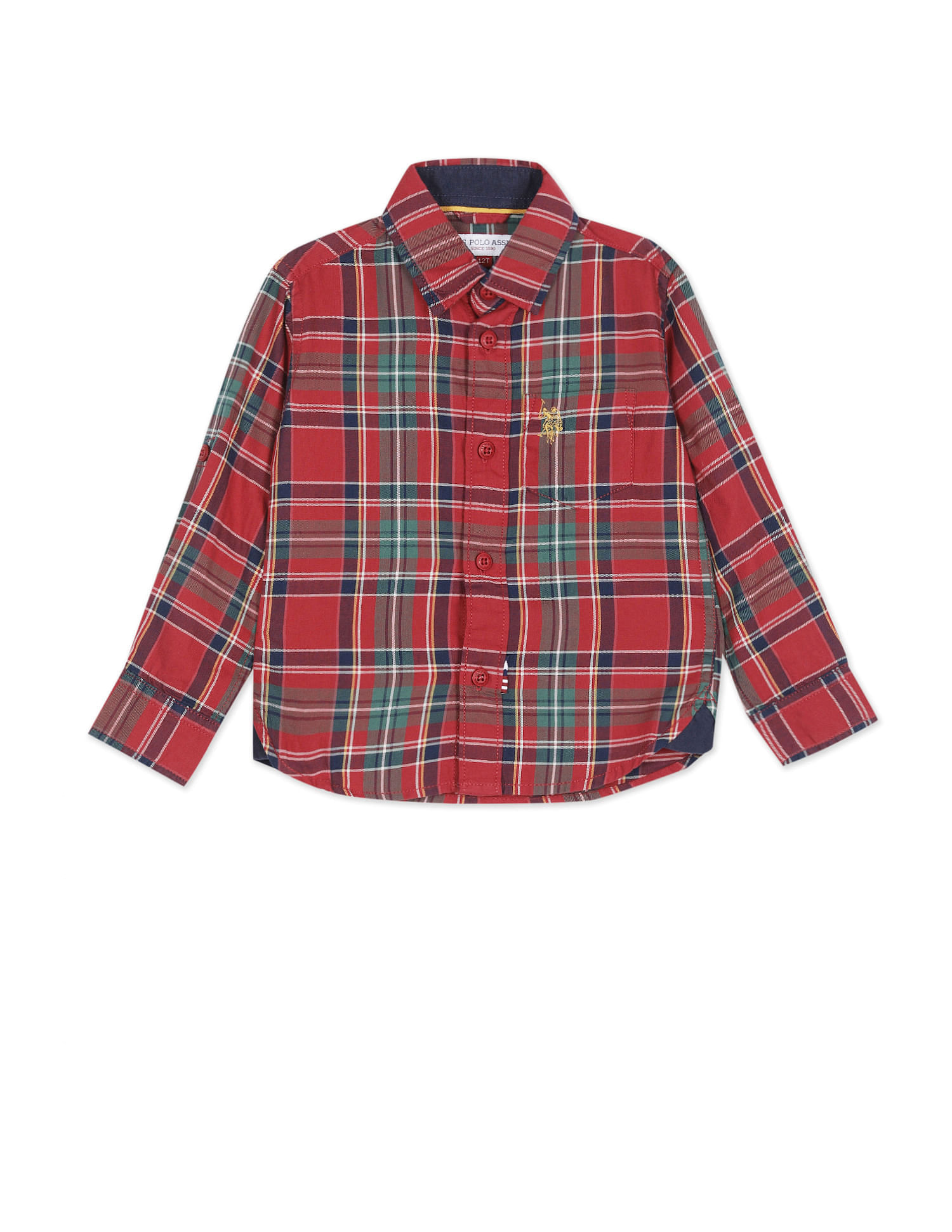 U.S. Polo Assn. Kids Boys Plaid Check Twill Weave Shirt