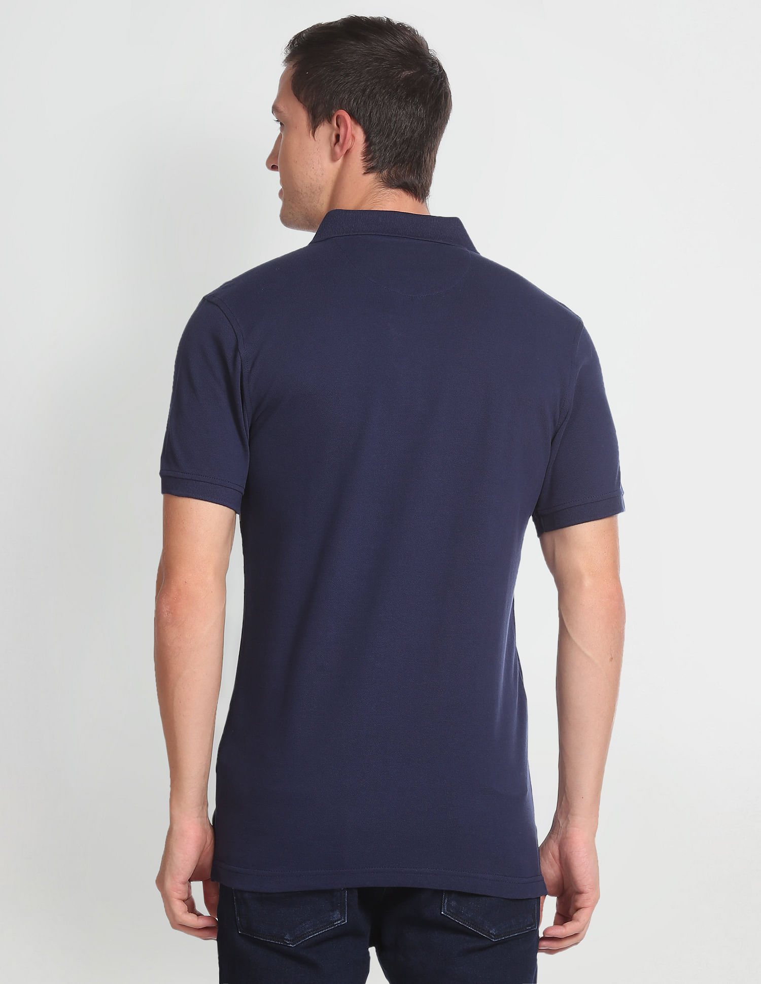 Arrow Sports Horizontal Stripe Cotton Polo Shirt