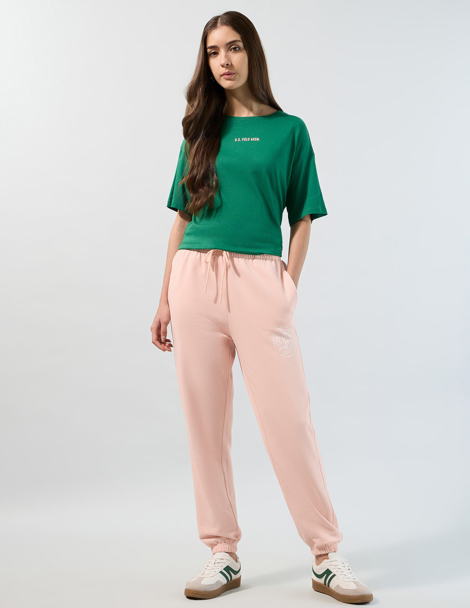 Buy Polo Women Solid Jogger Fit Trousers