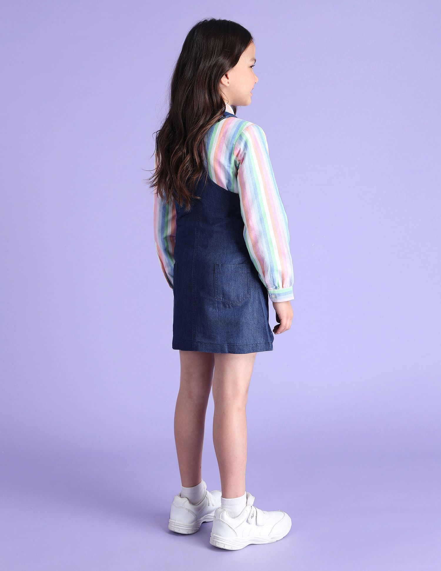 U.S. Polo Assn. Kids Girls Corduroy Dungree Dress