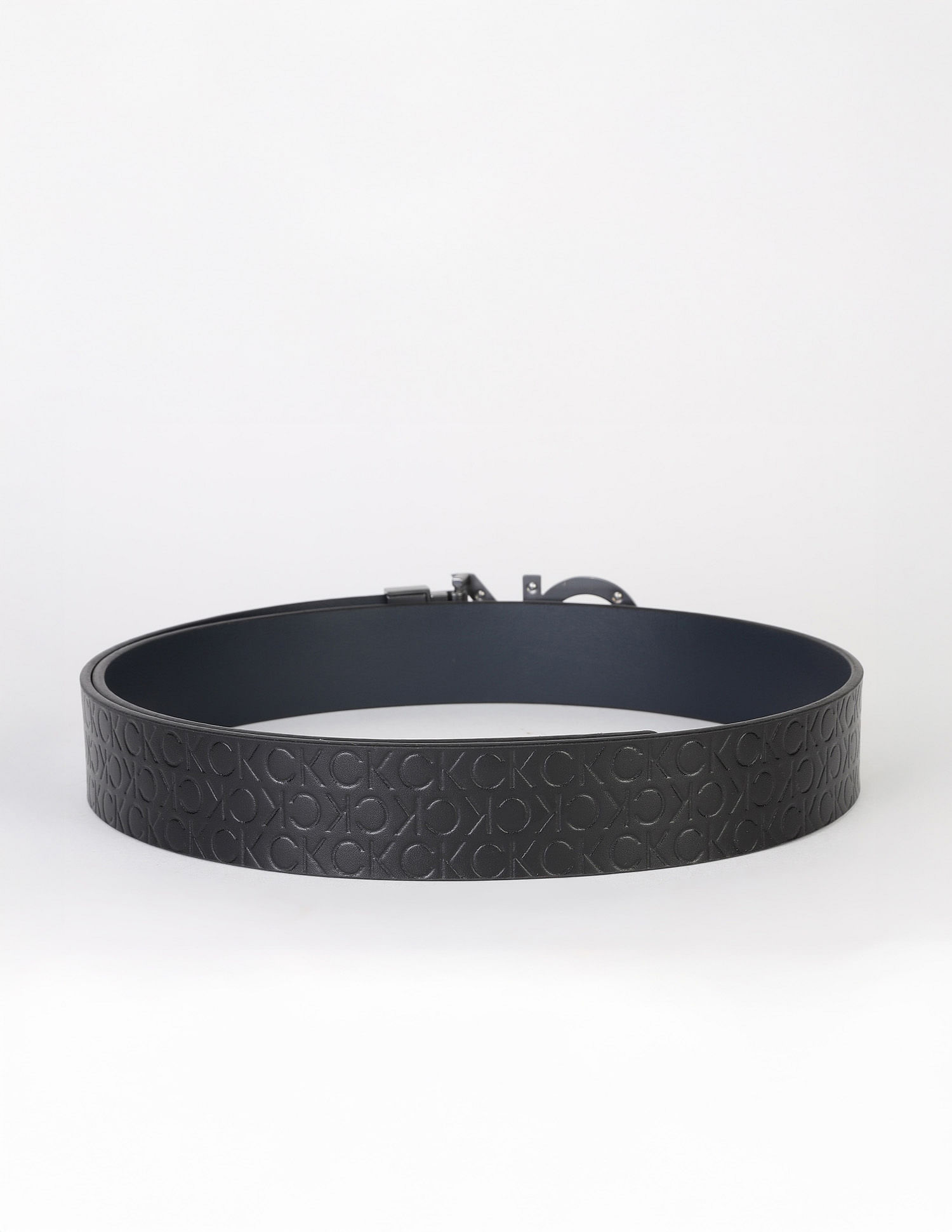 Calvin Klein Printed Black Leather Reversible Belts