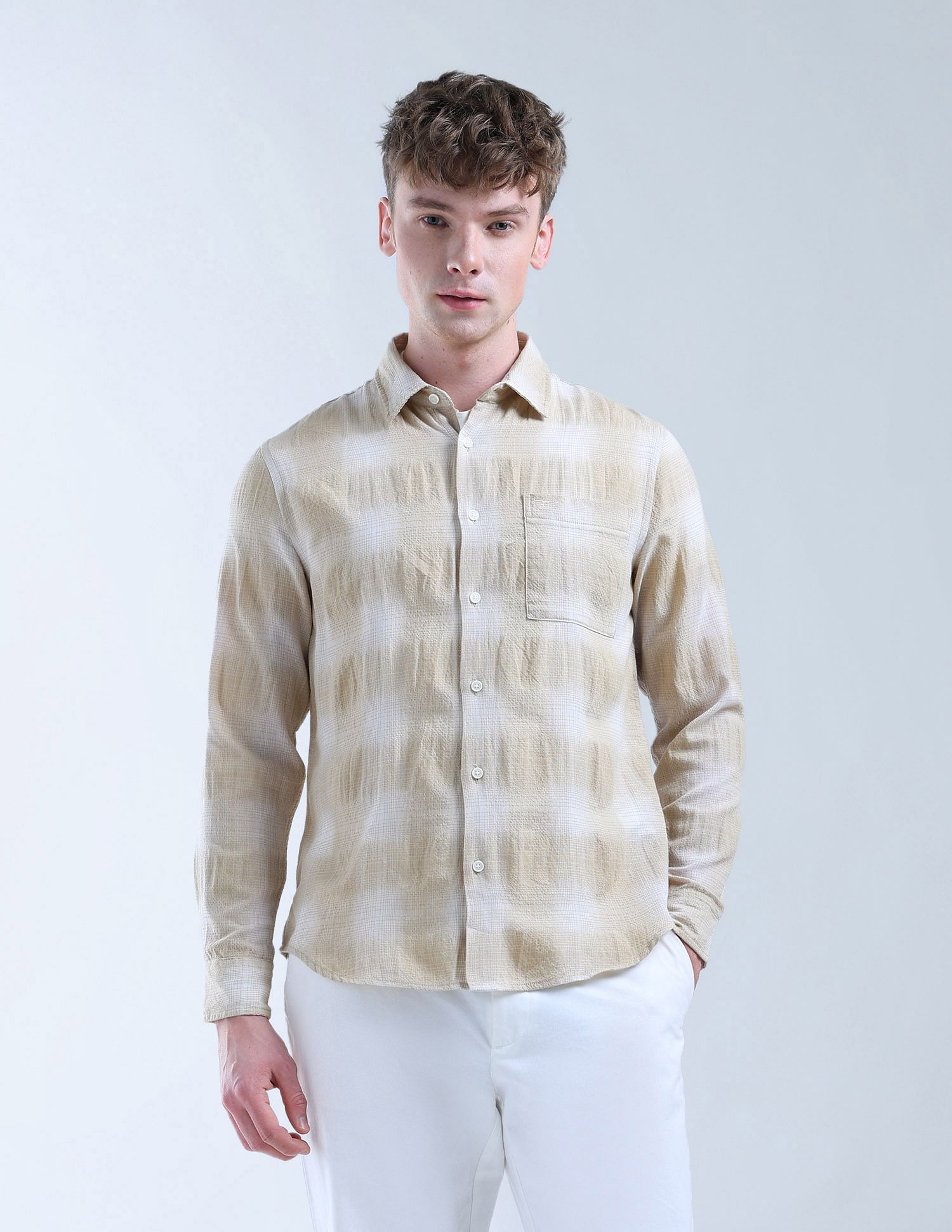 Flying Machine Plaid Checked Color Of Home Shirt
