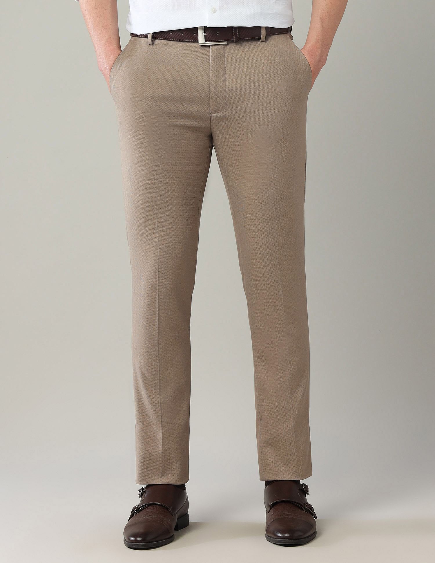 Arrow AutoFlex Slim Fit Mid Rise Trousers