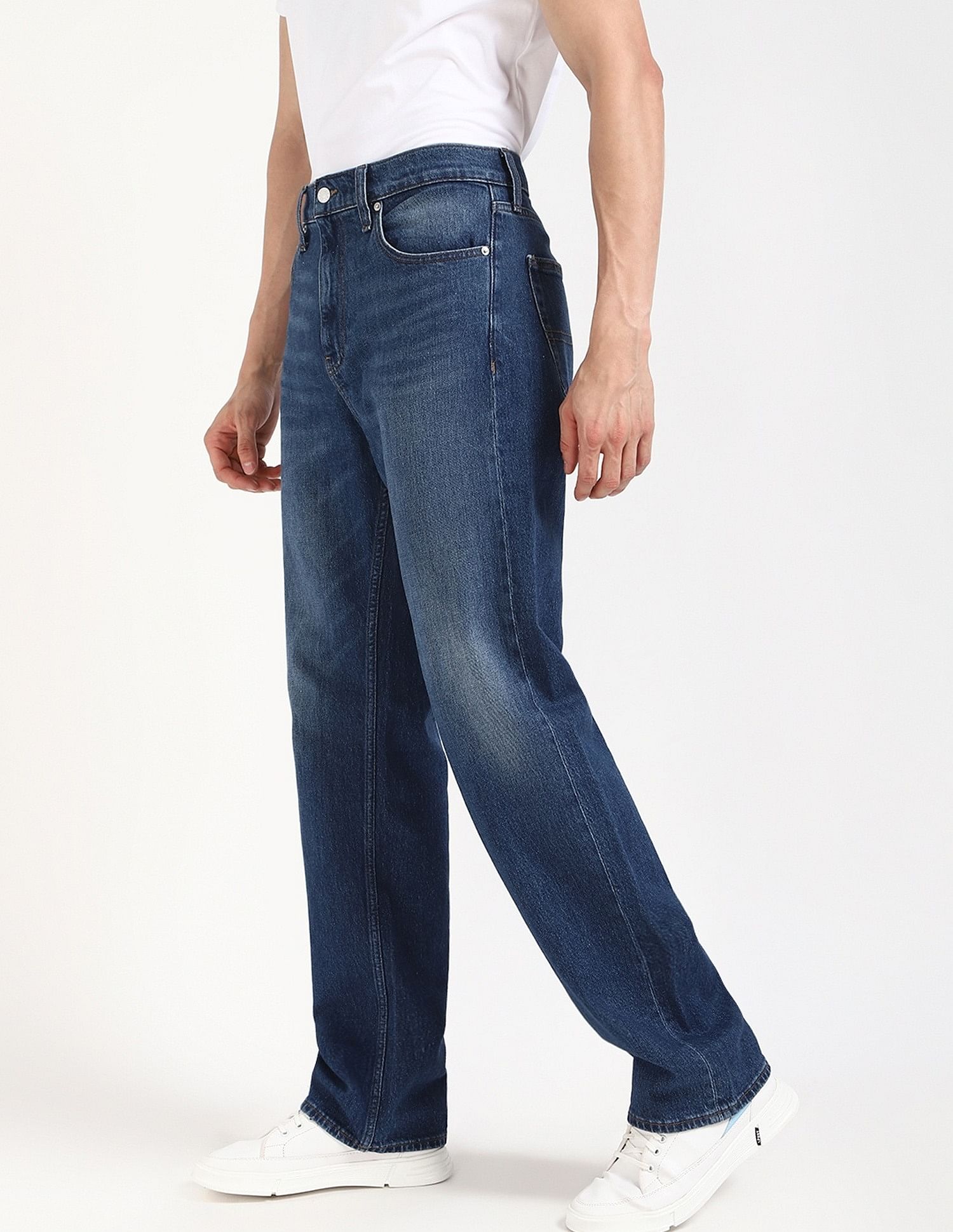 Tommy Hilfiger Light-Wash Regular-Fit Mid Rise Jeans