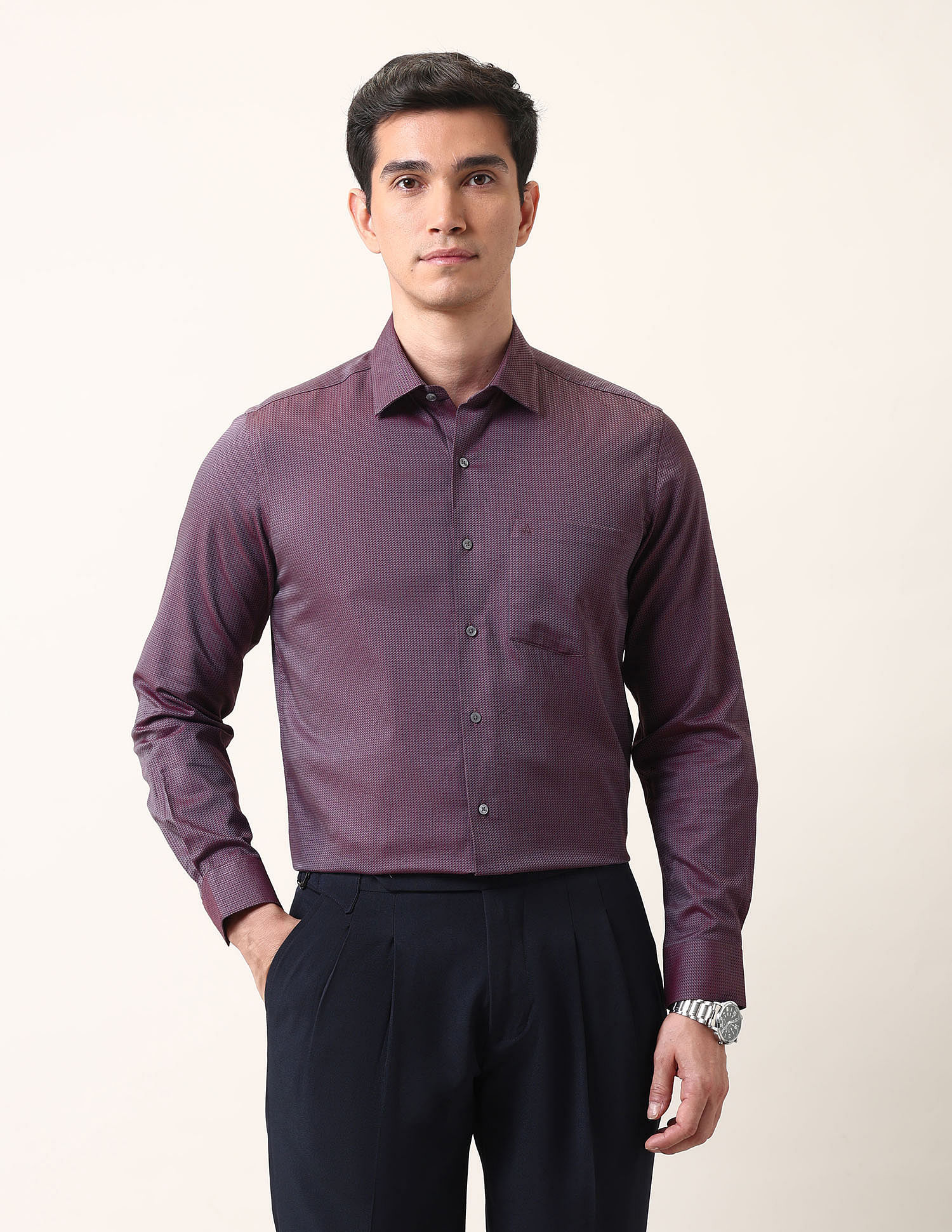 Arrow Liberty Classic Fit Textured Ceremonial Shirt
