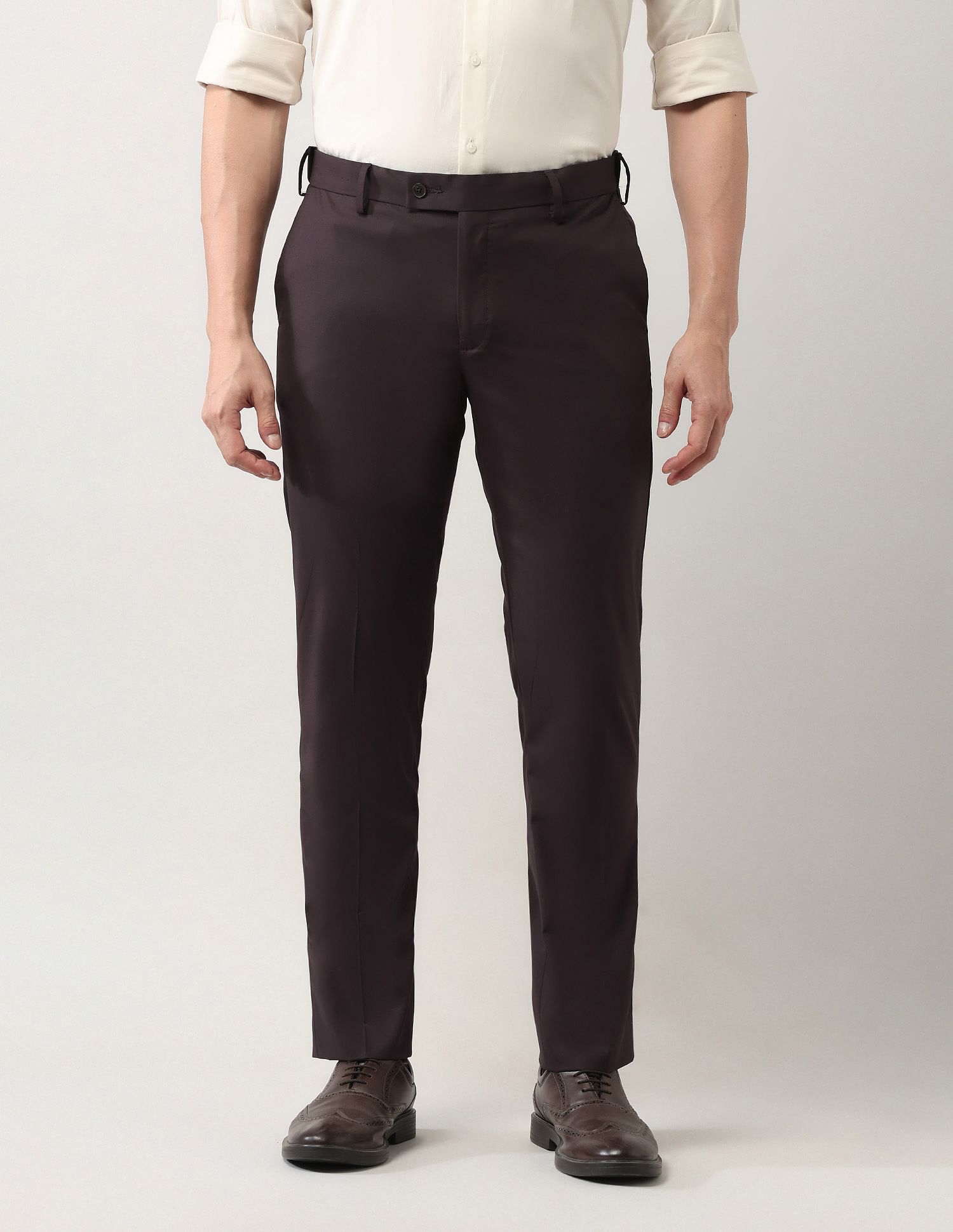 Arrow Mid Rise Regular Fit Autoflex Trousers
