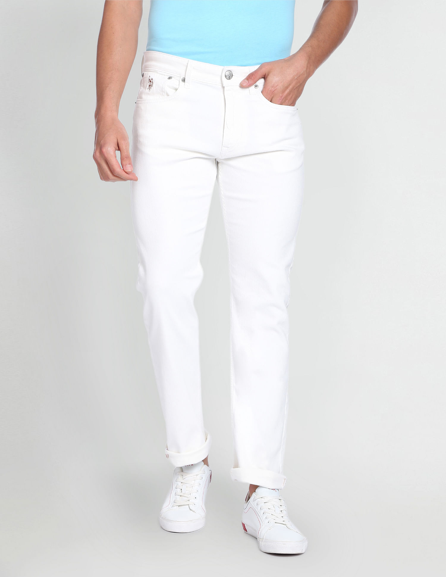 U.S. Polo Assn. Denim Co. Harold Slim Straight Fit White Jeans