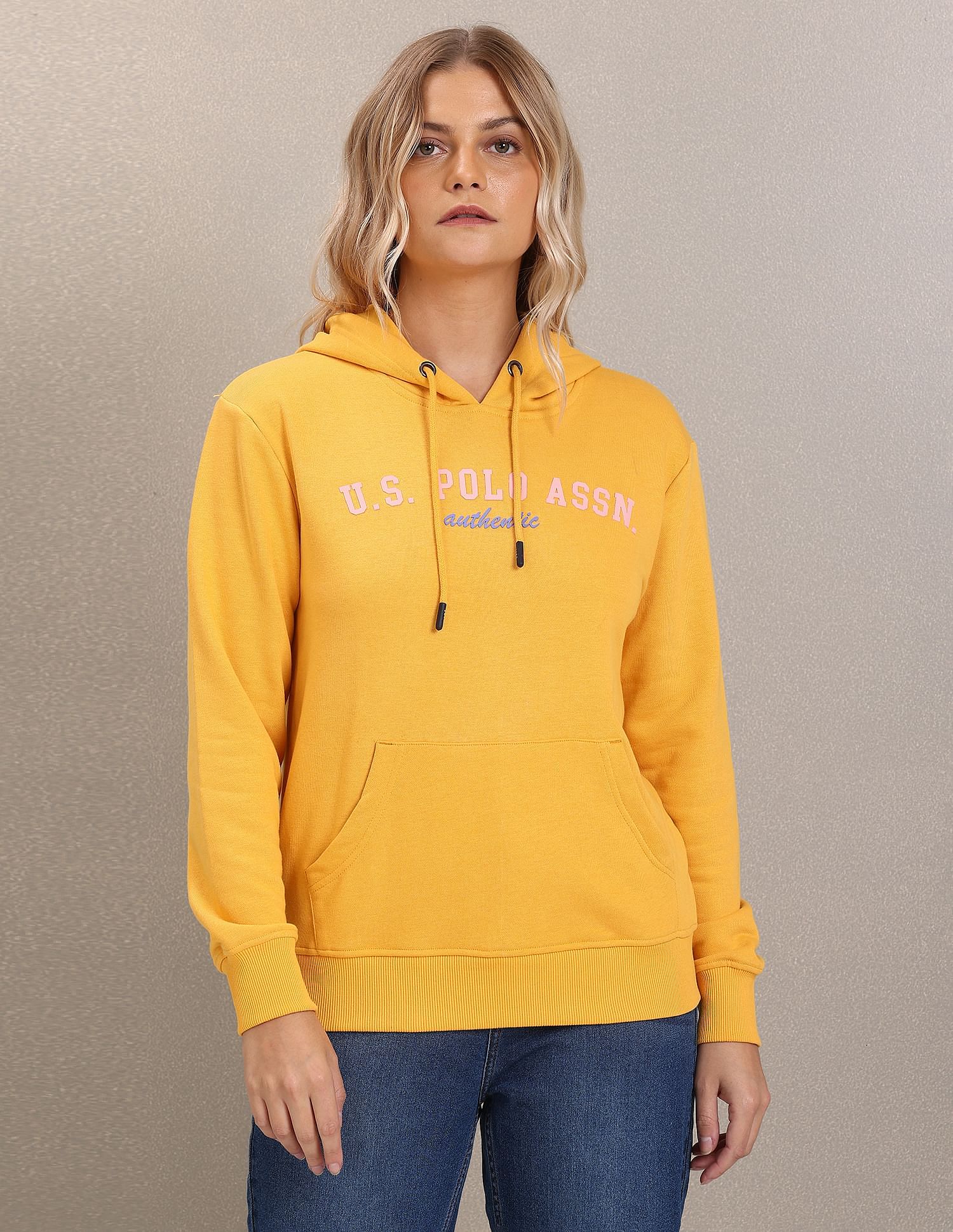 U.S. Polo Assn. Women Brand Print Hooded Sweatshirt