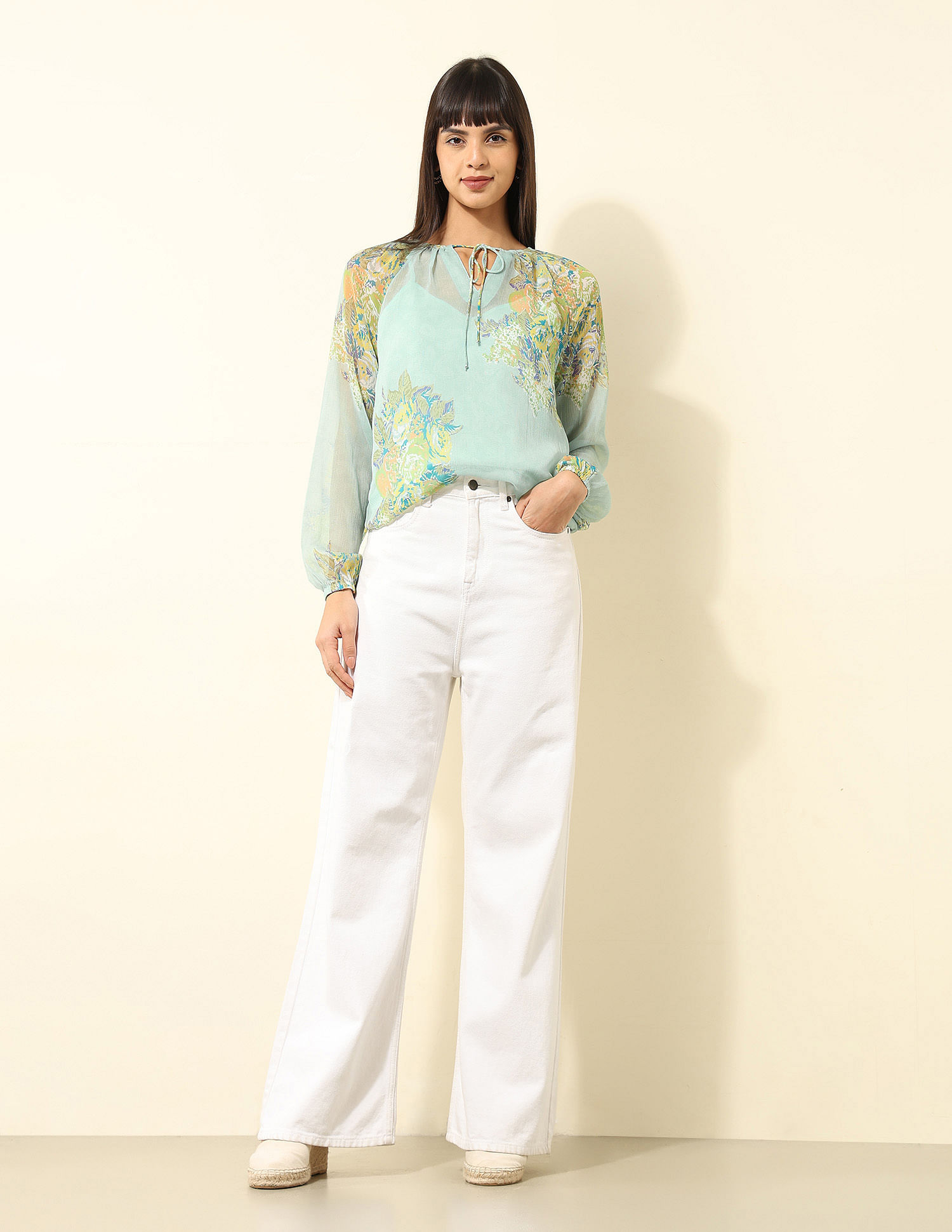 U.S. Polo Assn. Women Abstract Printed Chiffon Top