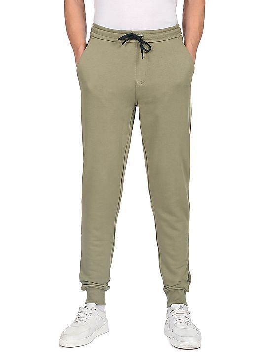 Calvin Klein Men Olive Slim Fit Brand Tape Joggers