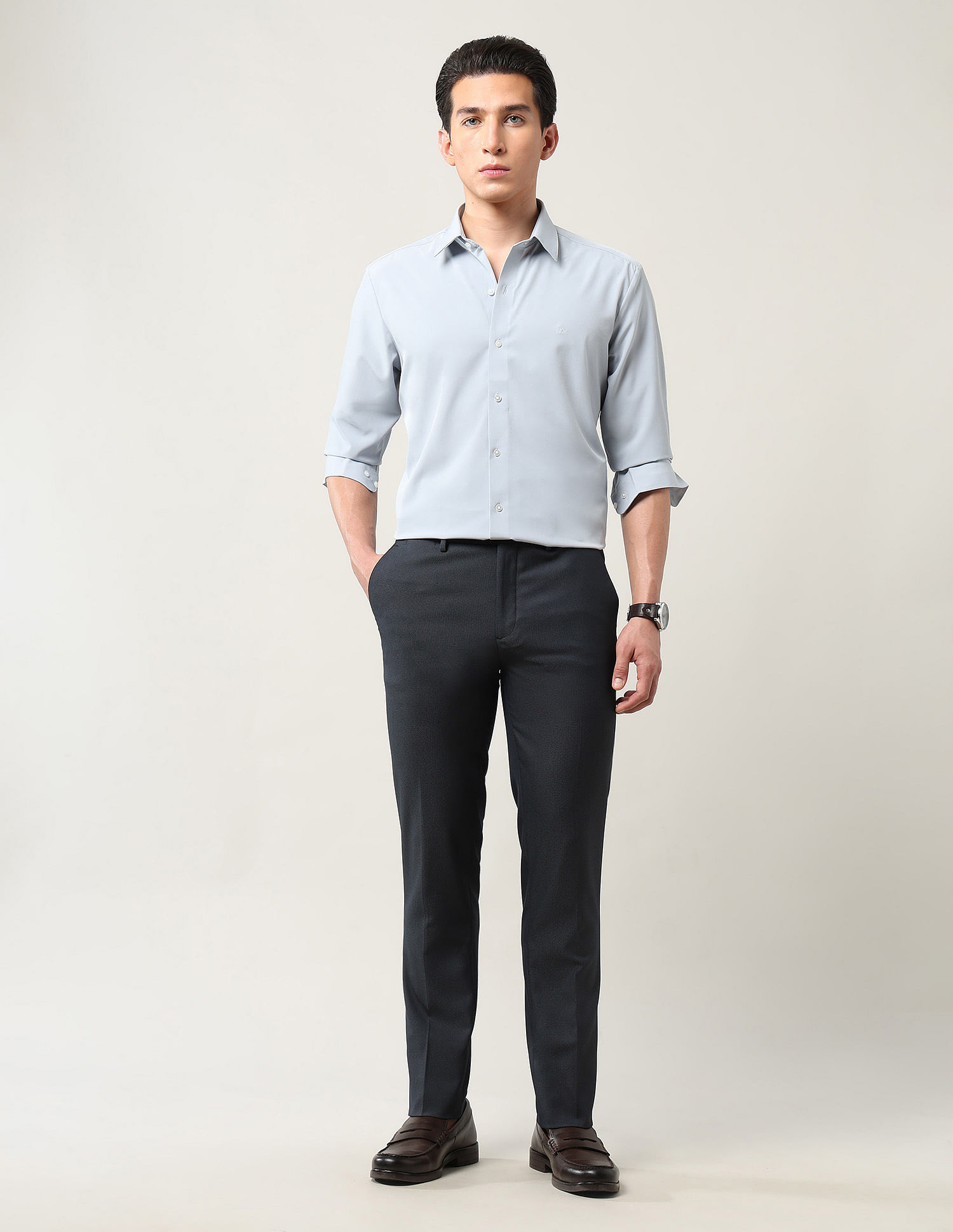 Arrow Newyork Mid Rise Autoflex Polyester Trousers