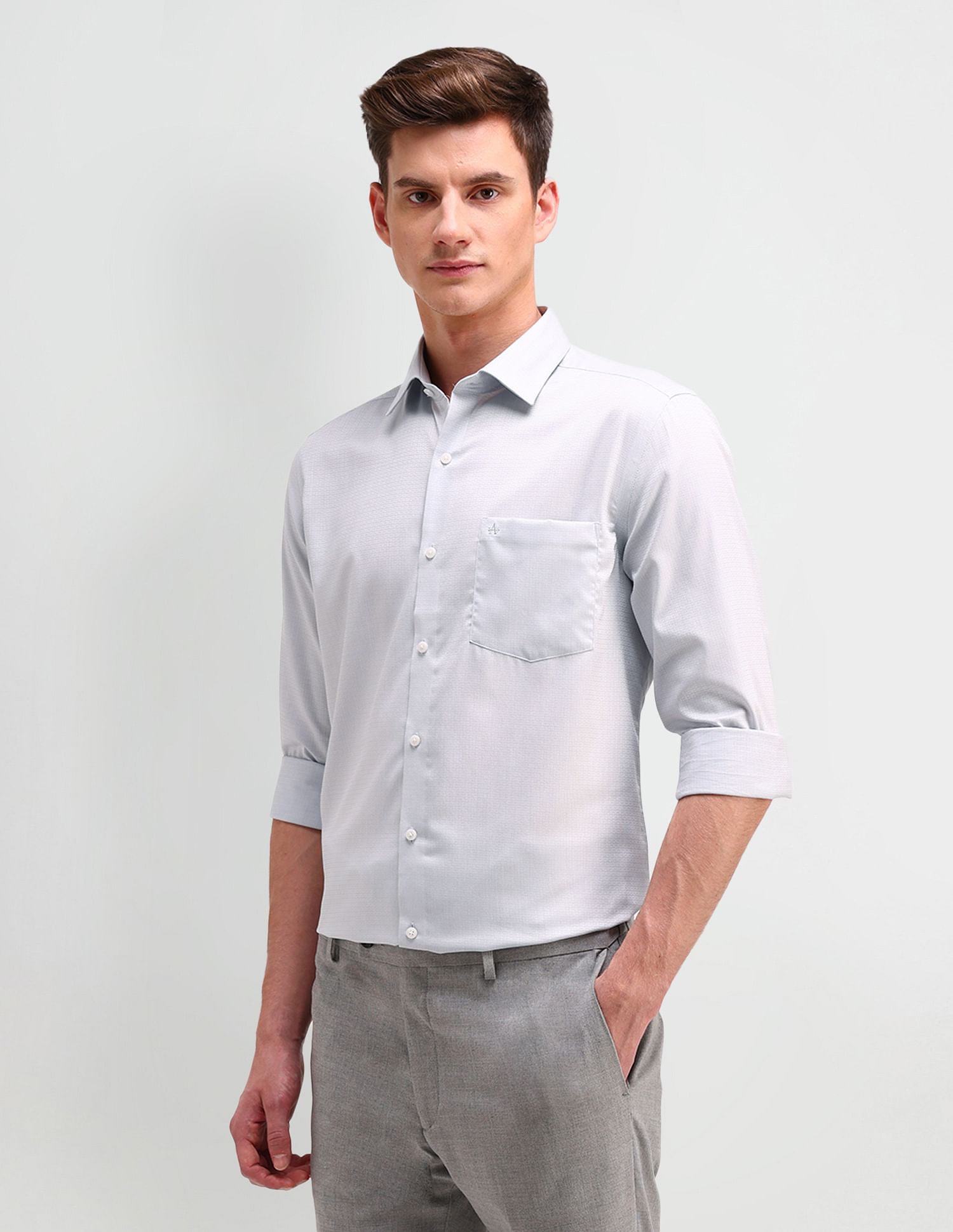 Arrow Slim Fit Textured Pattern Shirt