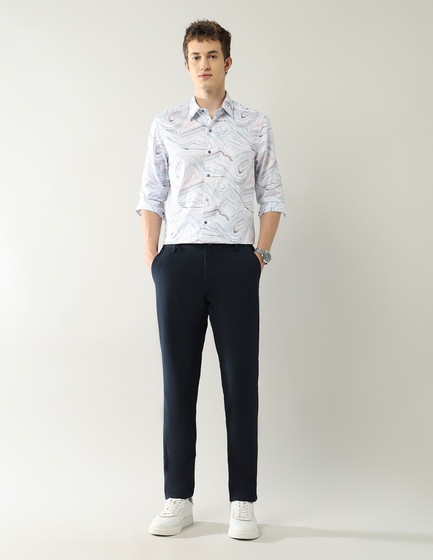 Arrow Newyork Slim Fit All Over Printed Shirt