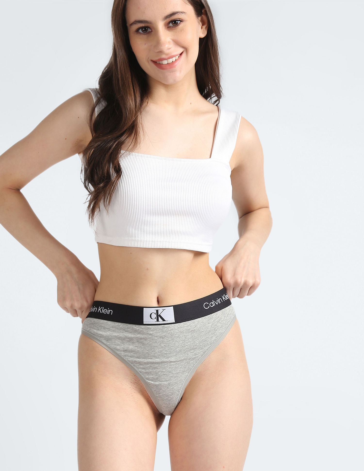 Buy Calvin Klein Underwear Heathered Reprocessed Cotton Thong