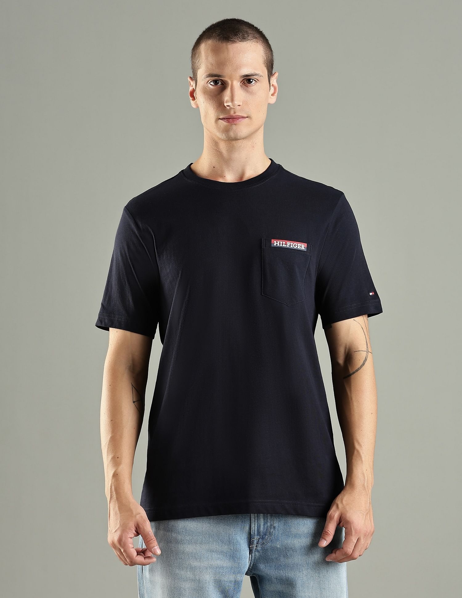 Tommy Hilfiger Solid Regular Fit Cotton T-Shirt