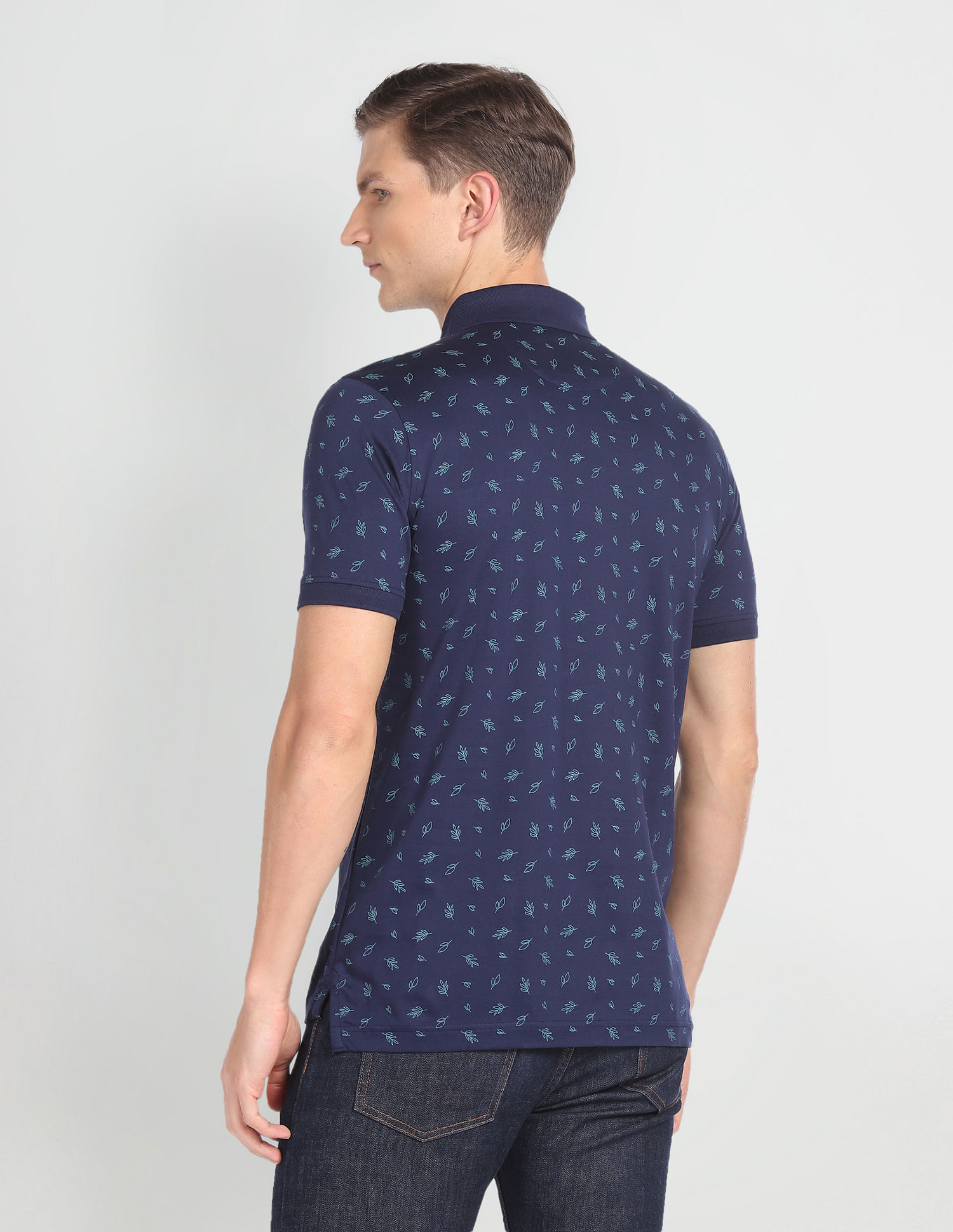 Arrow Sports Tropical Print Mercerized Polo Shirt