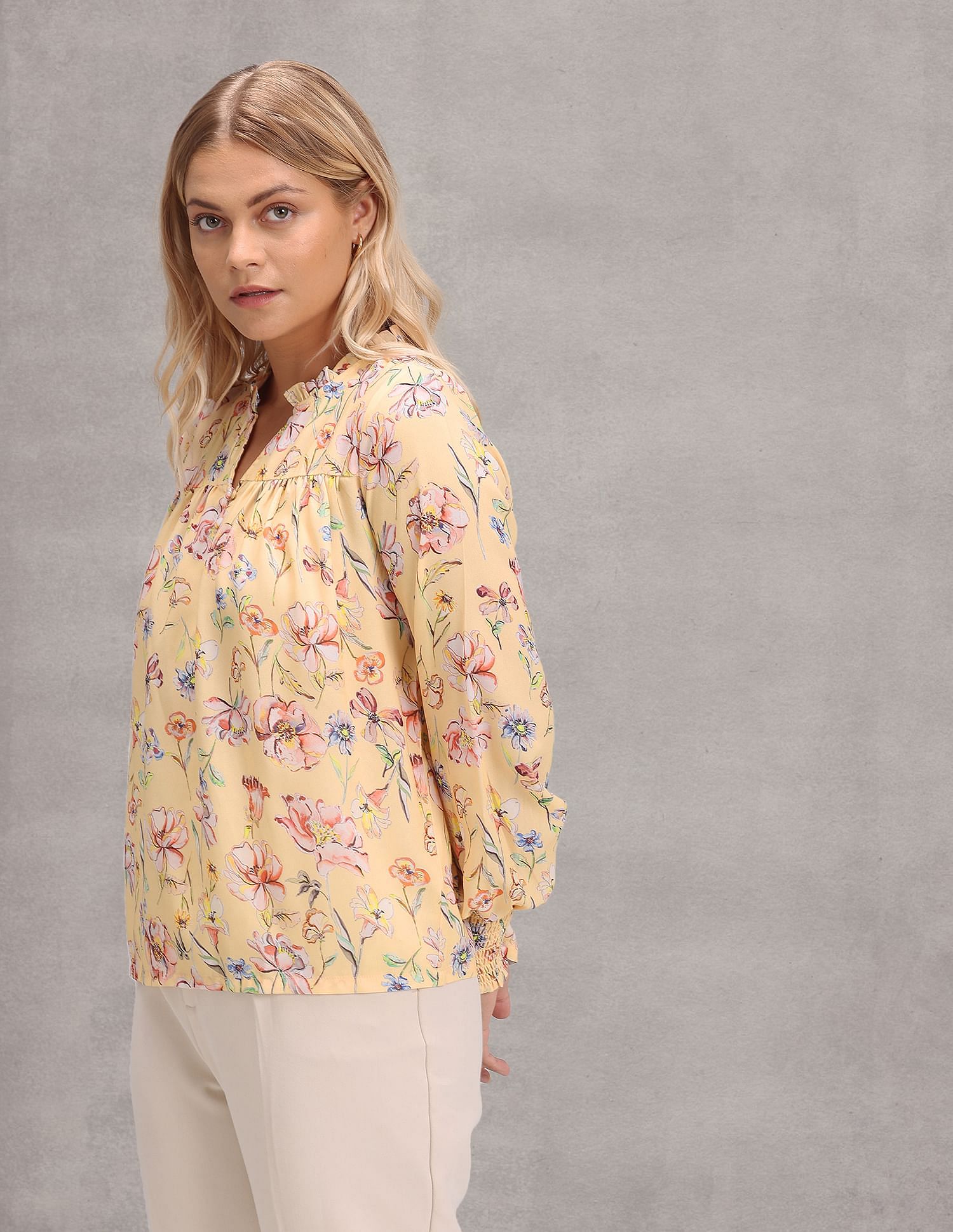 U.S. Polo Assn. Women Floral Print Polyester Top