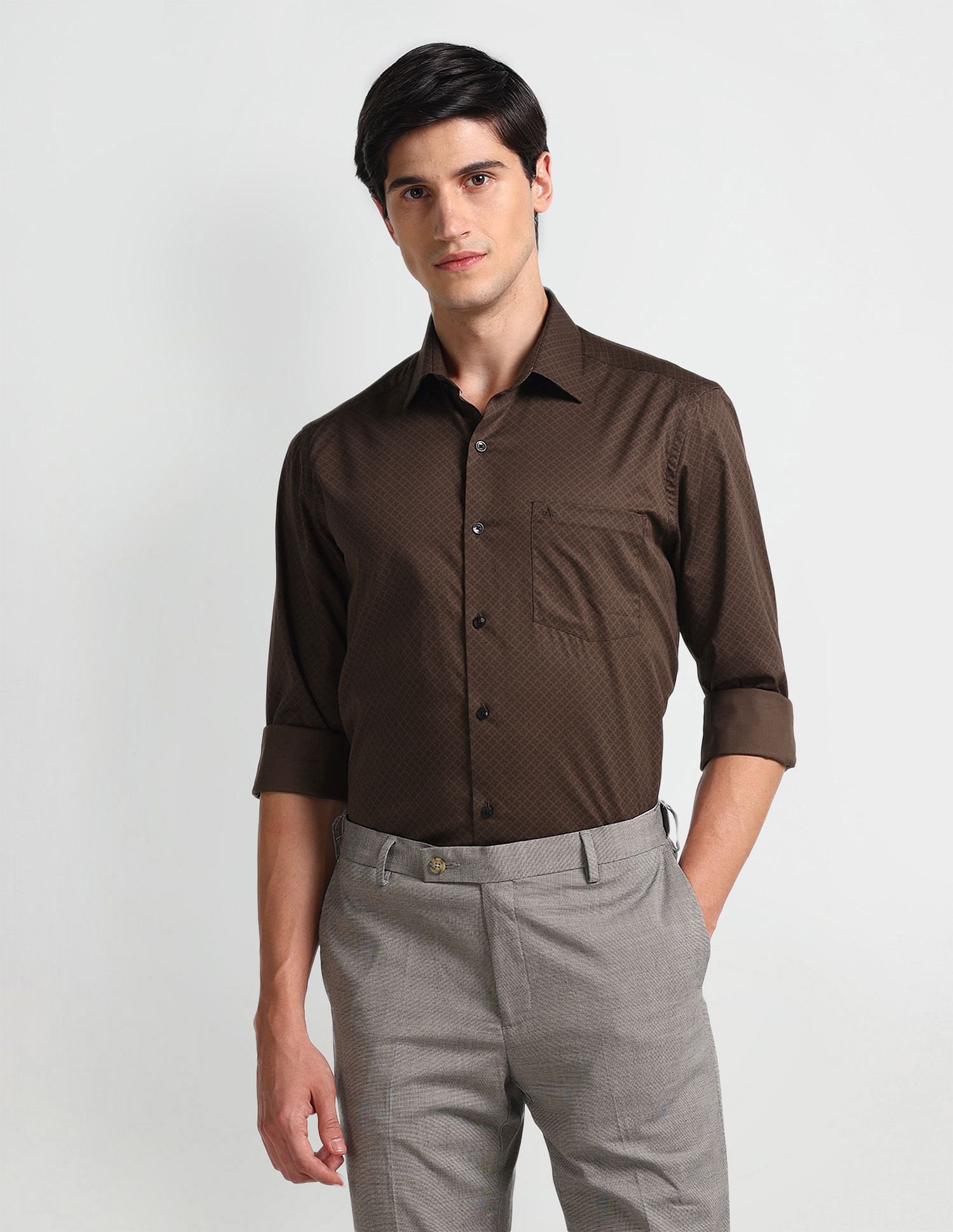 Arrow Geometric Print Pure Cotton Shirt