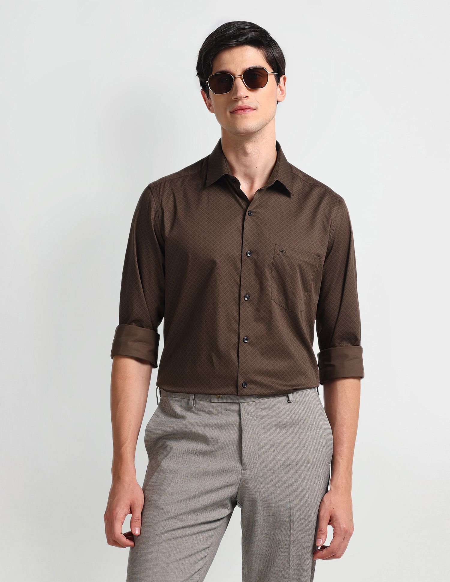 Arrow Geometric Print Pure Cotton Shirt