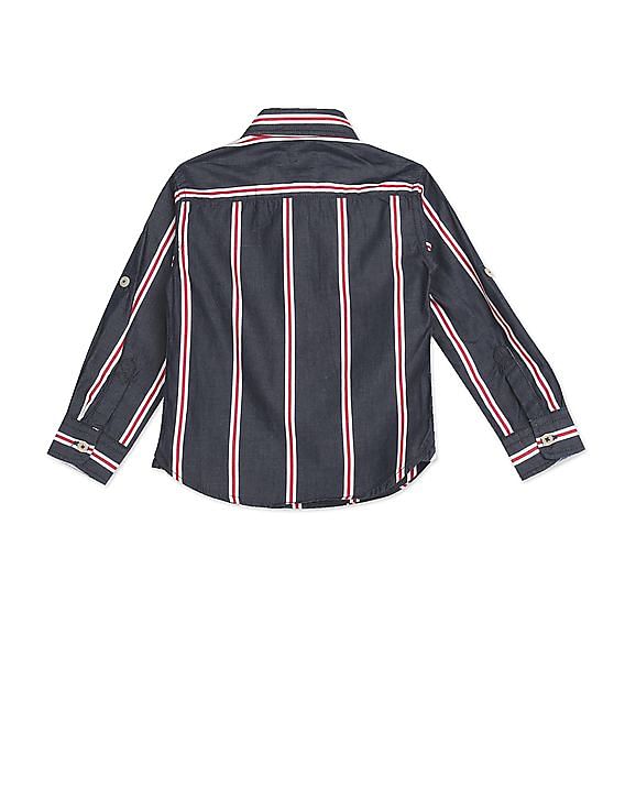 U.S. Polo Assn. Kids Boys Rounded Cuff Striped Shirt