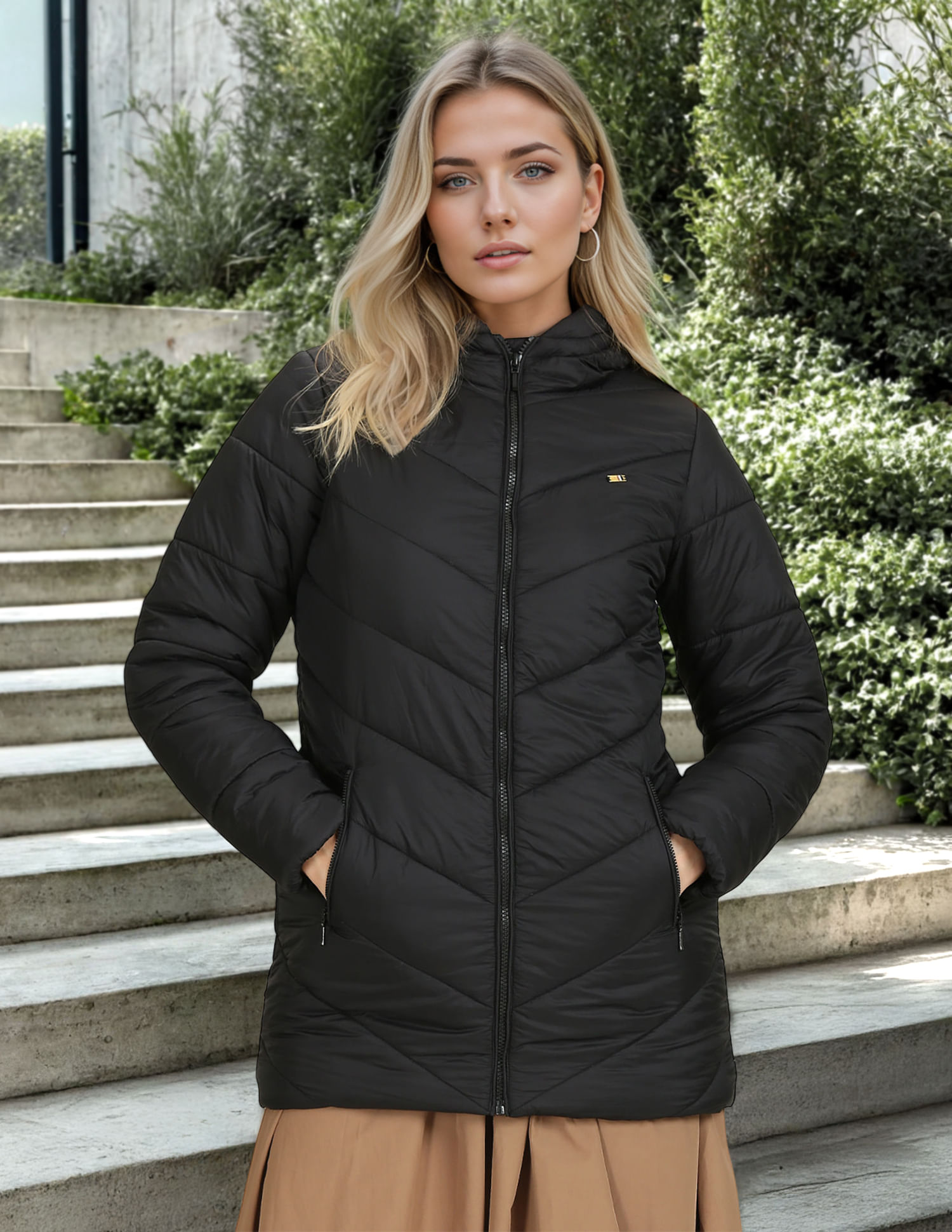 Buy Polo Women Longline Puffer Hooded Jacket