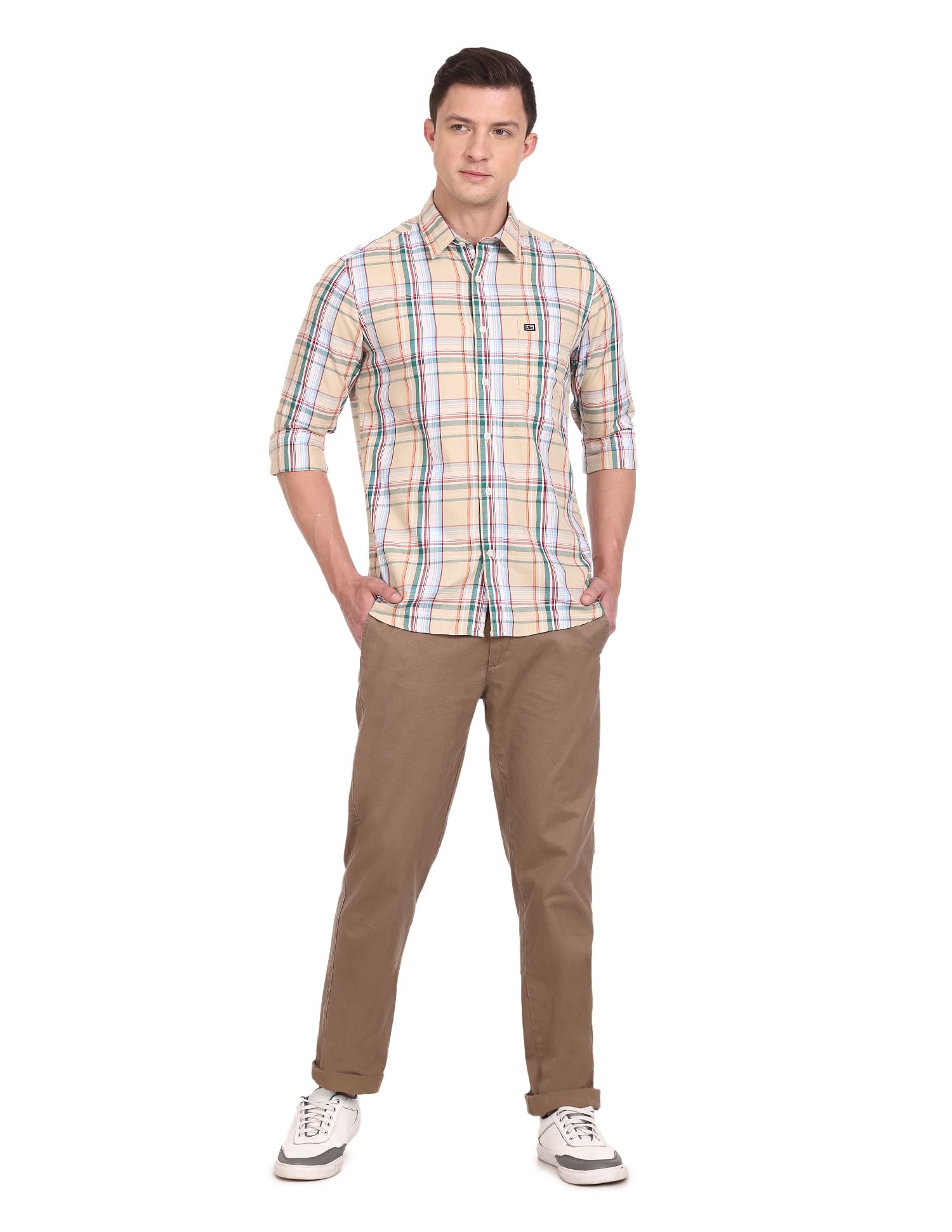Arrow Sports Tartan Check Manhattan Slim Fit Shirt
