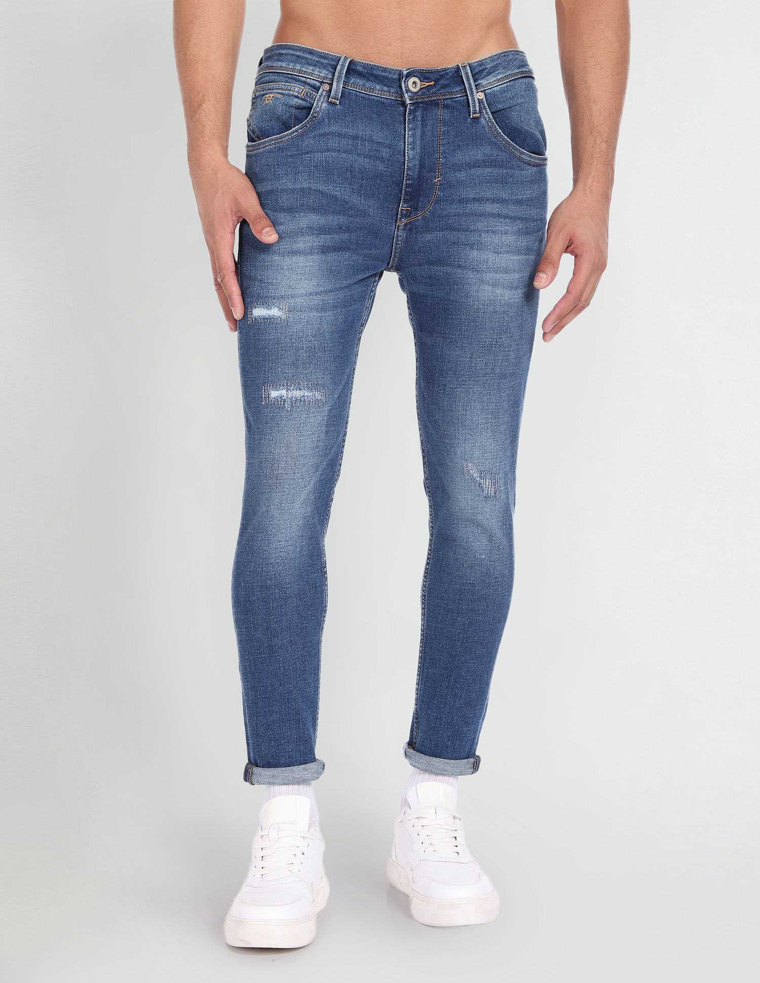 Flying Machine Skinny Fit Cropped Jeans