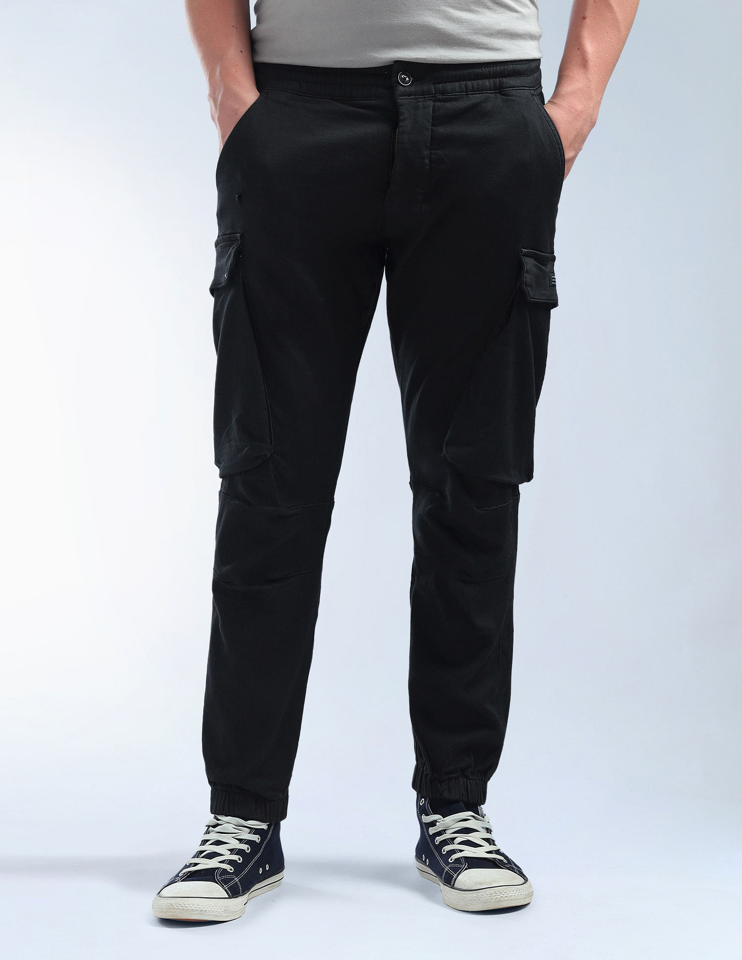 Flying Machine Solid Relaxed Fit Knitted Joggers