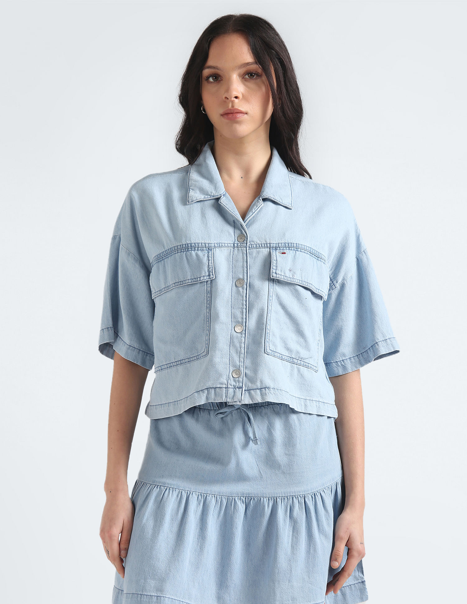 Tommy Hilfiger Chambray Crop Top