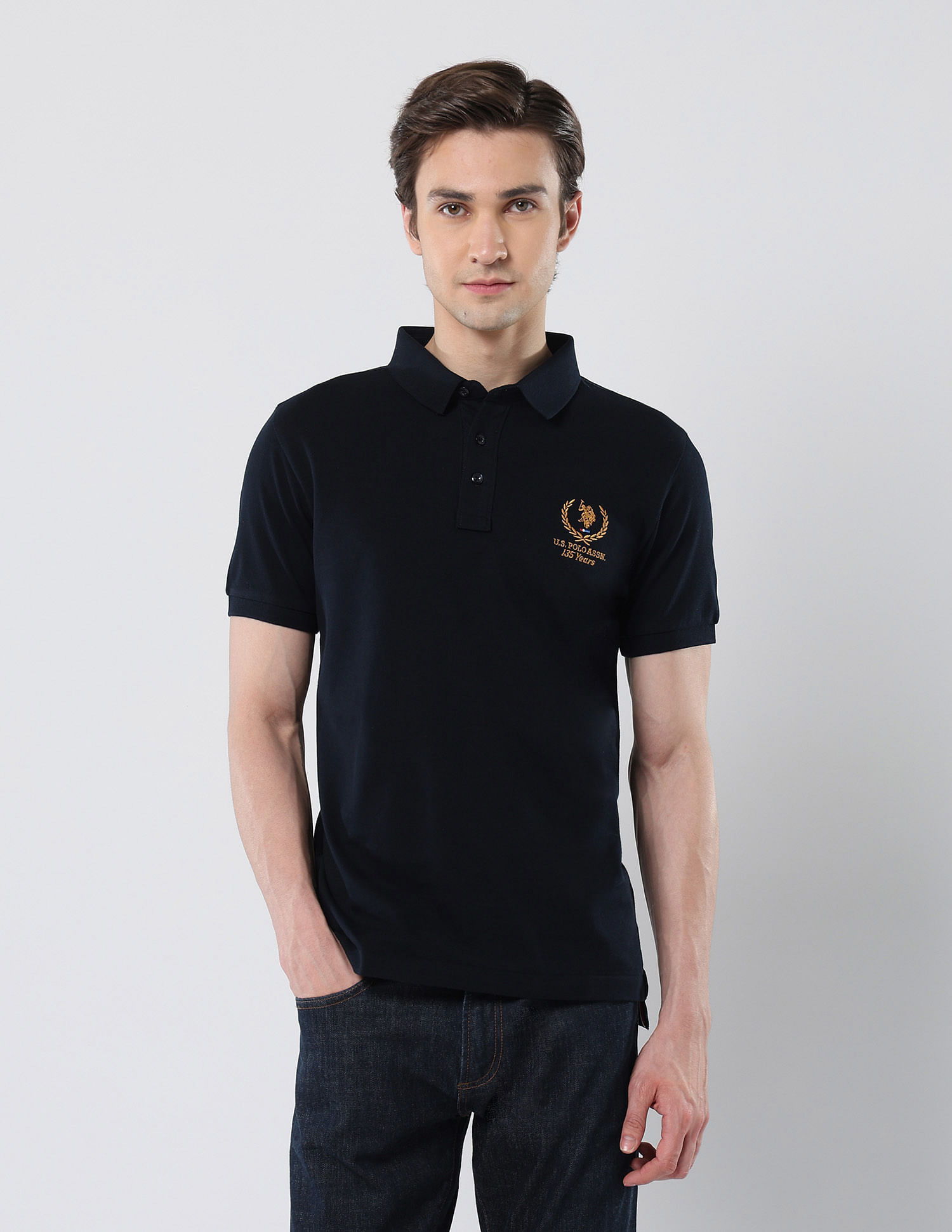 U.S. Polo Assn. Brand Embroidered 135 Anniversary Polo Shirt