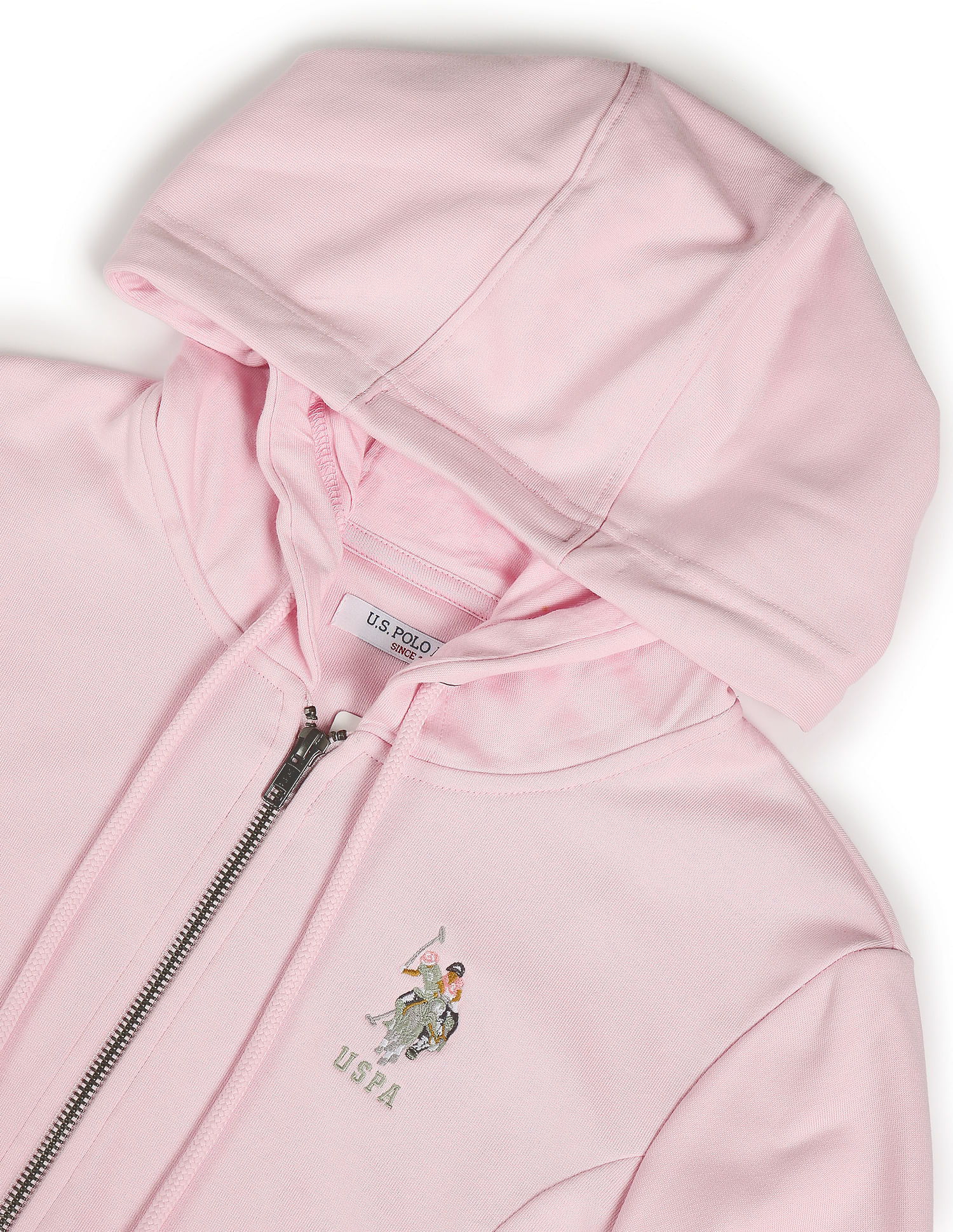 Buy U.S. Polo Assn. Women Solid Zip Up Hooded Sweatshirt - NNNOW.com