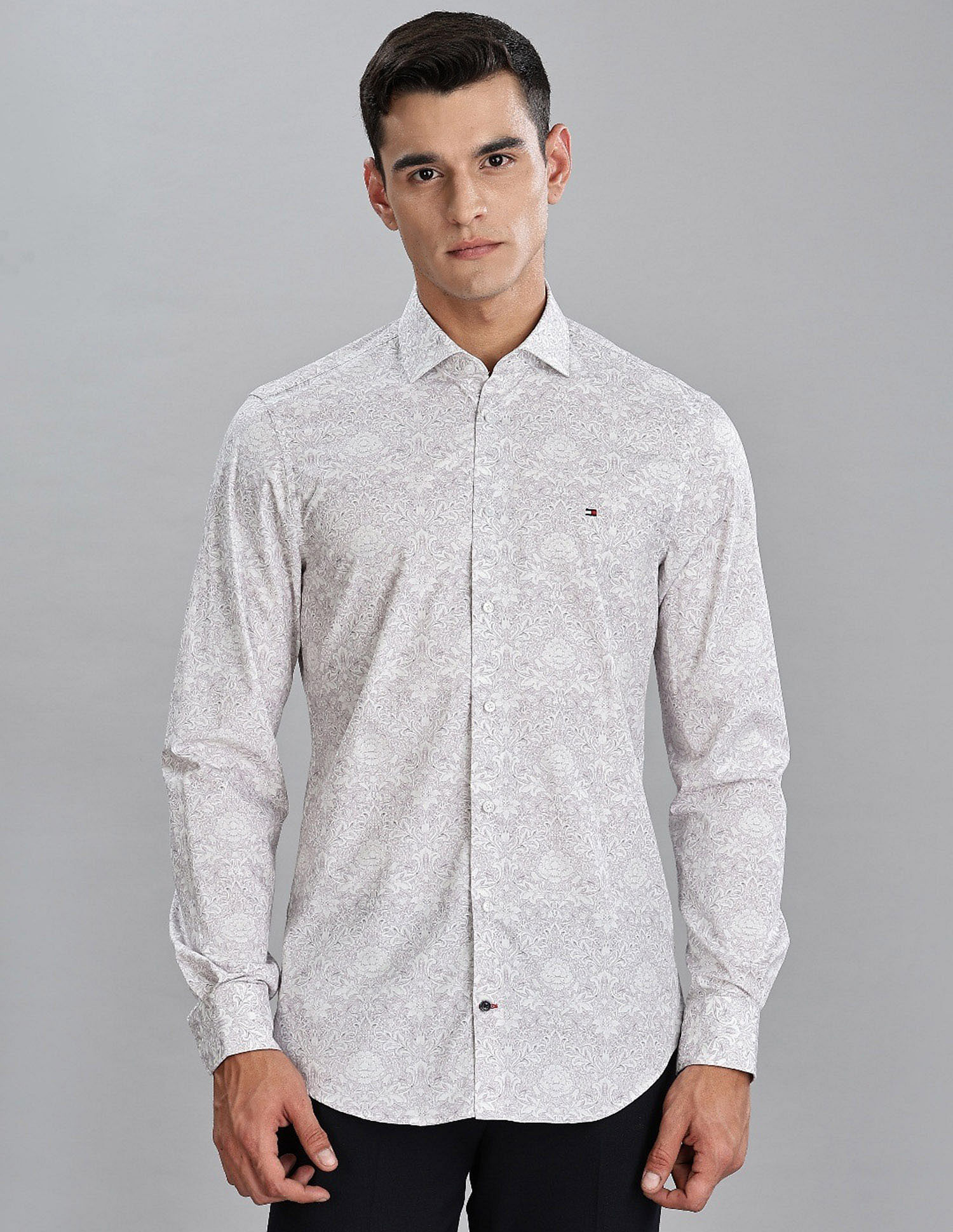 Tommy Hilfiger Printed Slim Fit Plain Woven Shirt