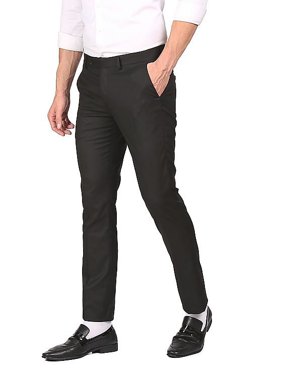 Buy VANTAR Slim Fit Men Black Cotton Blend Trousers Online  Get 64 Off