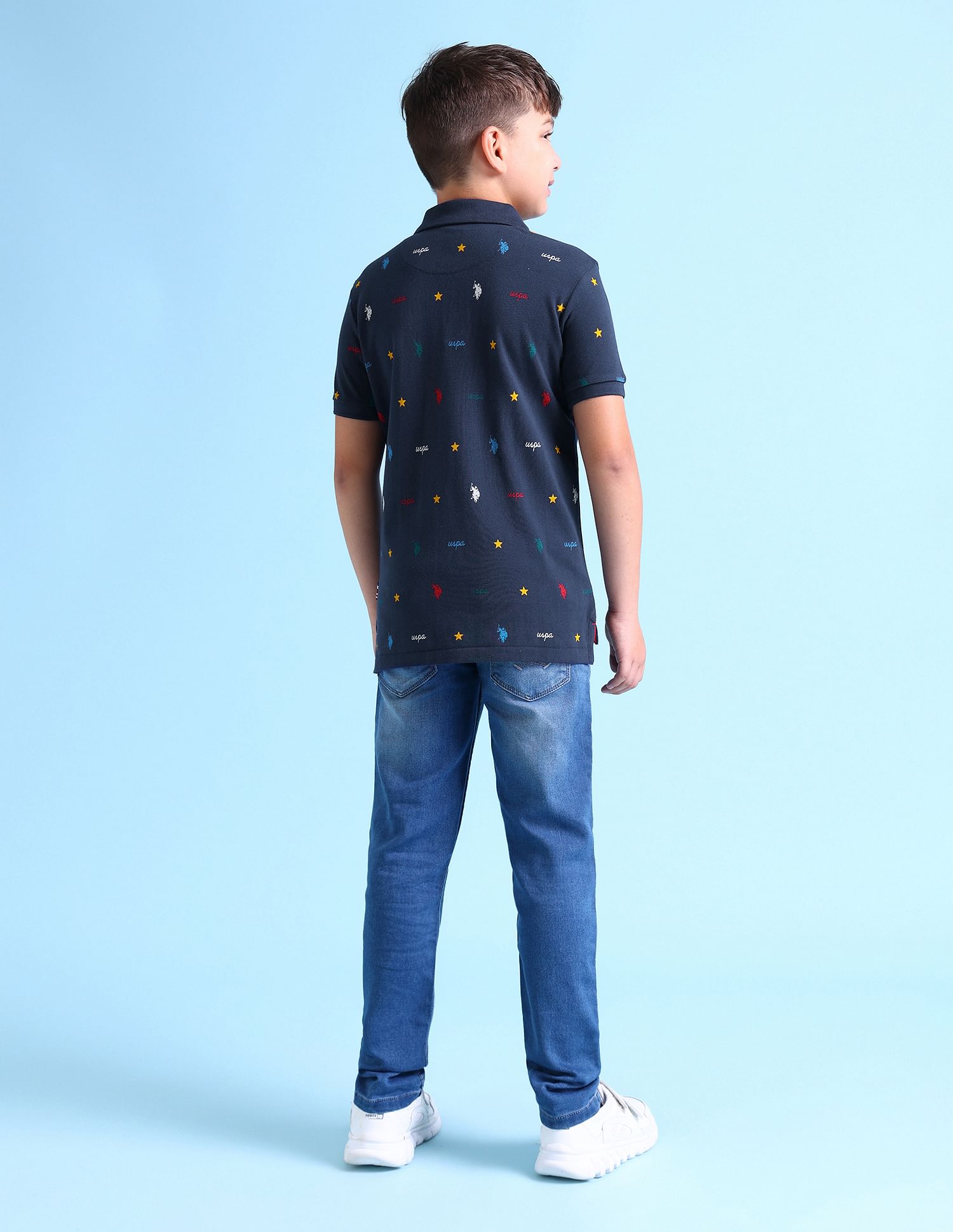U.S. Polo Assn. Kids Pique Printed Polo Shirt