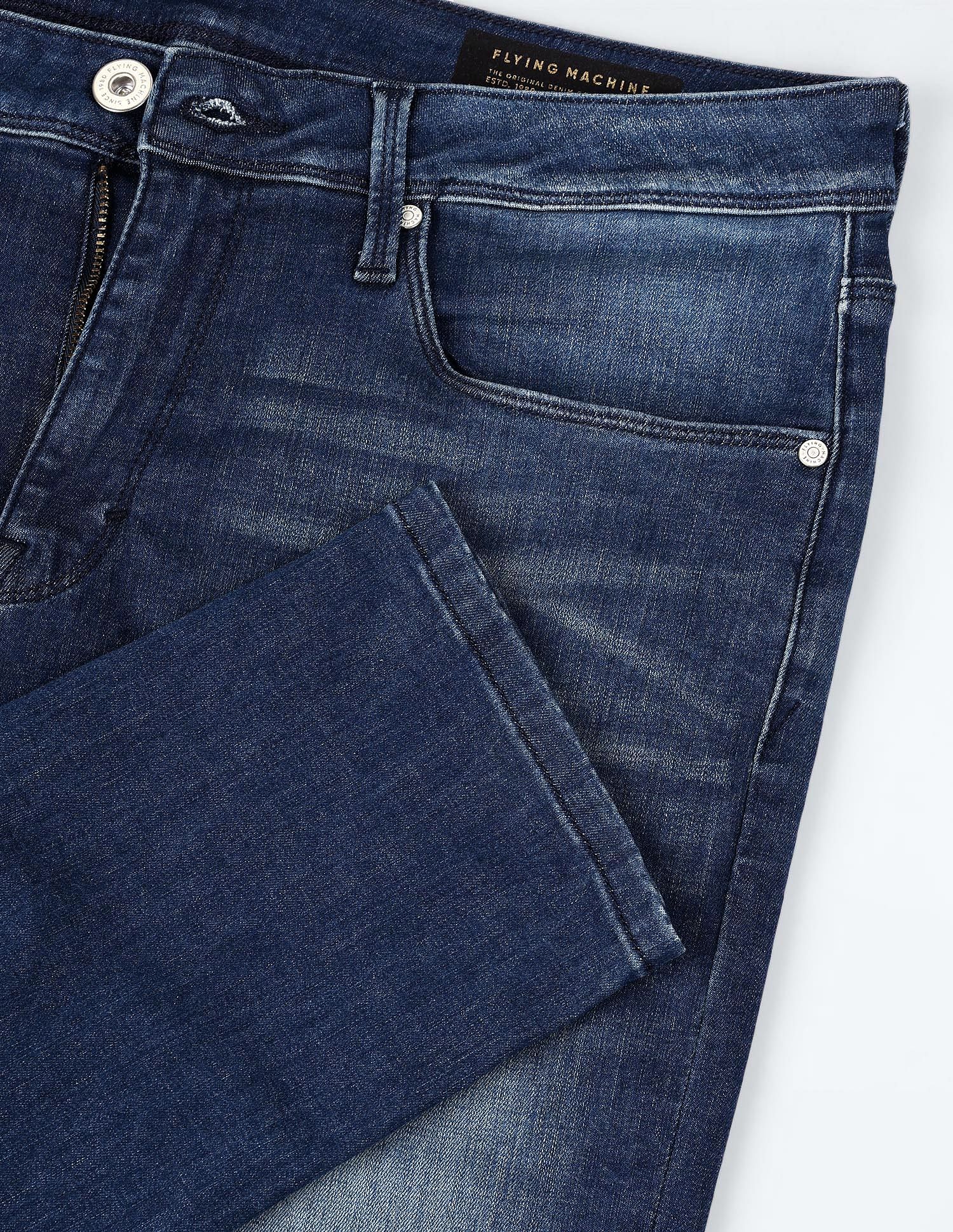 Flying Machine Slash Slim Tapered Fit Stone Wash Jeans