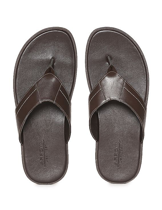 Arrow Men Brown Broad V-Strap Matthew Sandals